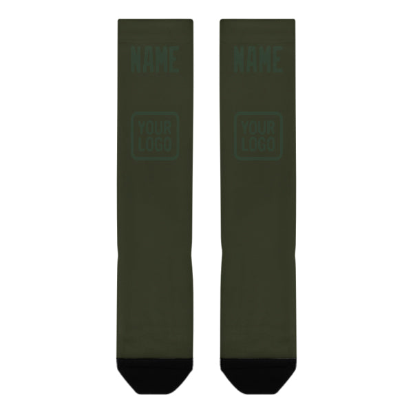 Custom Olive Dark Green Knee-High Sock