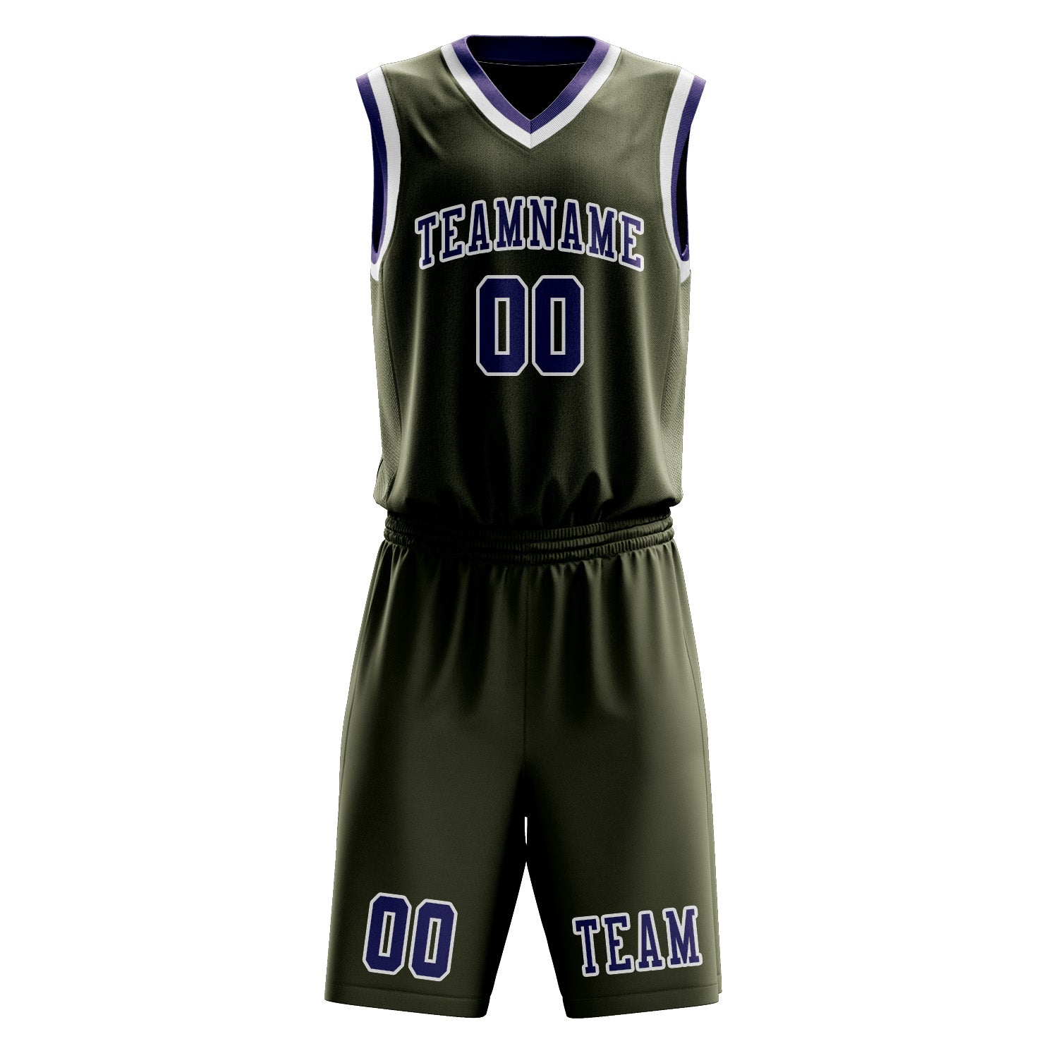 Custom Olive Purple Basketball Set