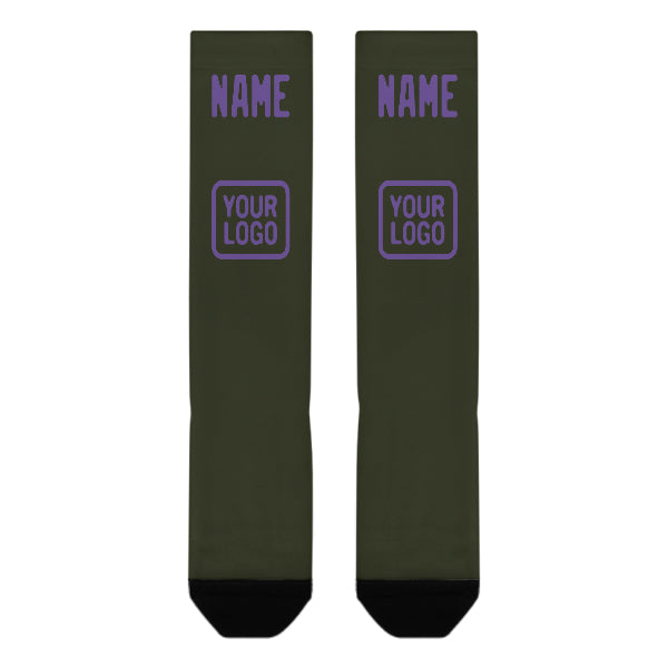 Custom Olive Light Purple Knee-High Sock