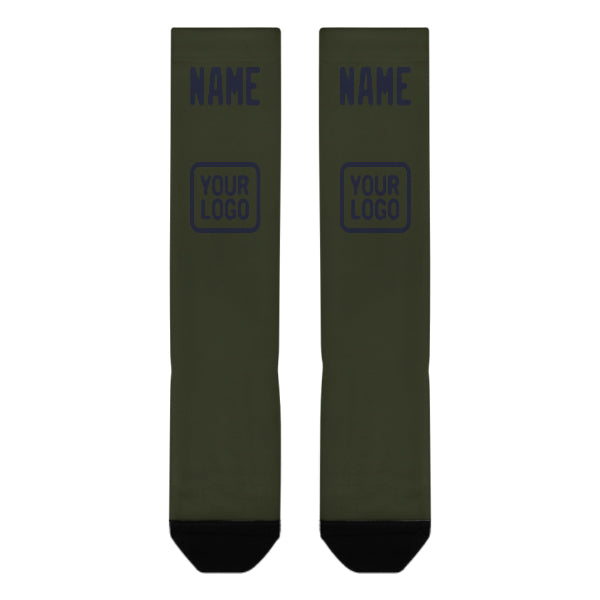 Custom Olive Navy Knee-High Sock