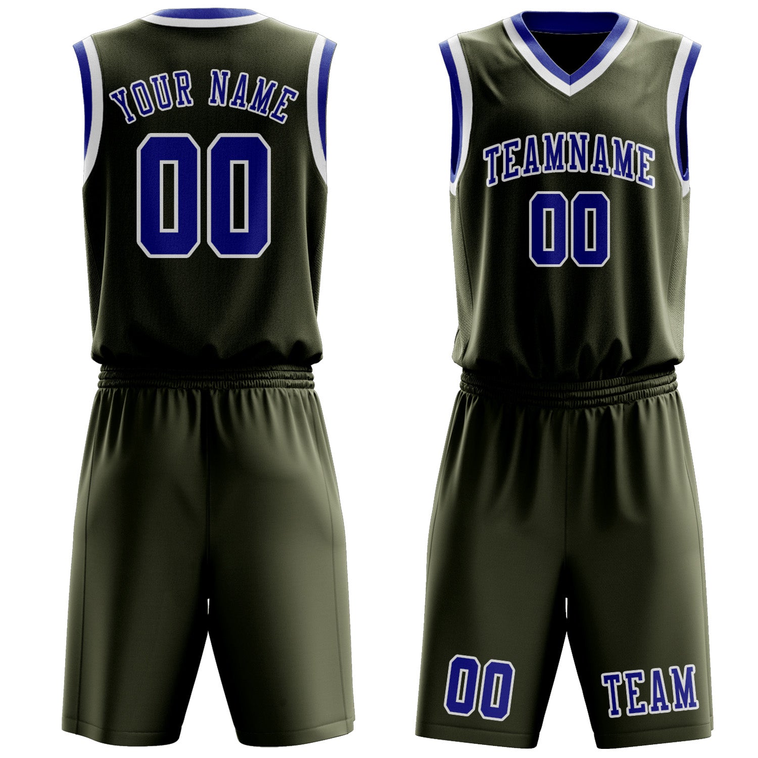 Custom Olive Sky Blue Basketball Set