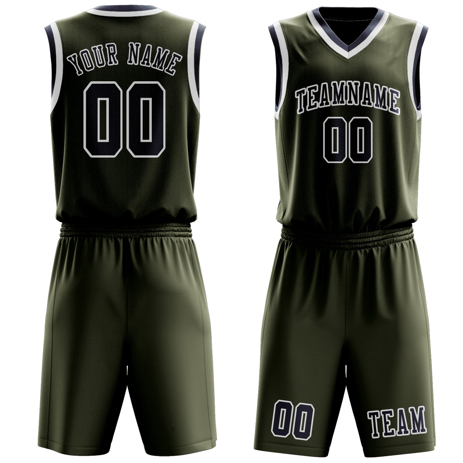 Custom Olive Blue Basketball Set