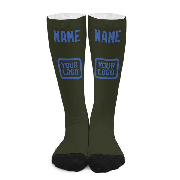 Custom Olive Sky Blue Knee-High Sock