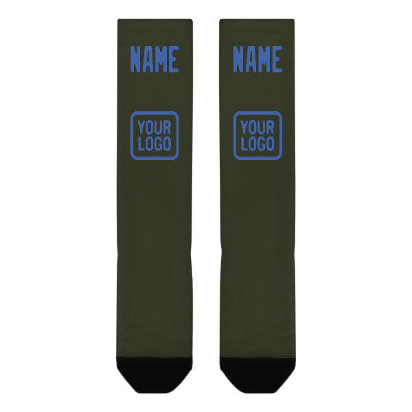 Custom Olive Sky Blue Knee-High Sock