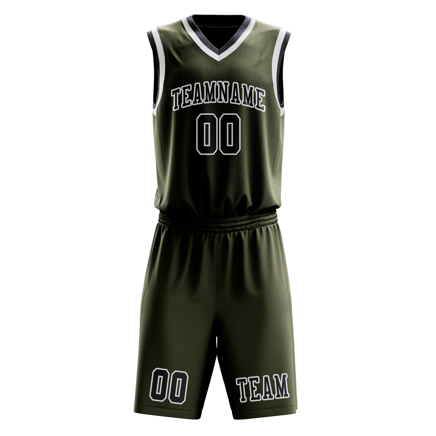 Custom Olive Navy Basketball Set