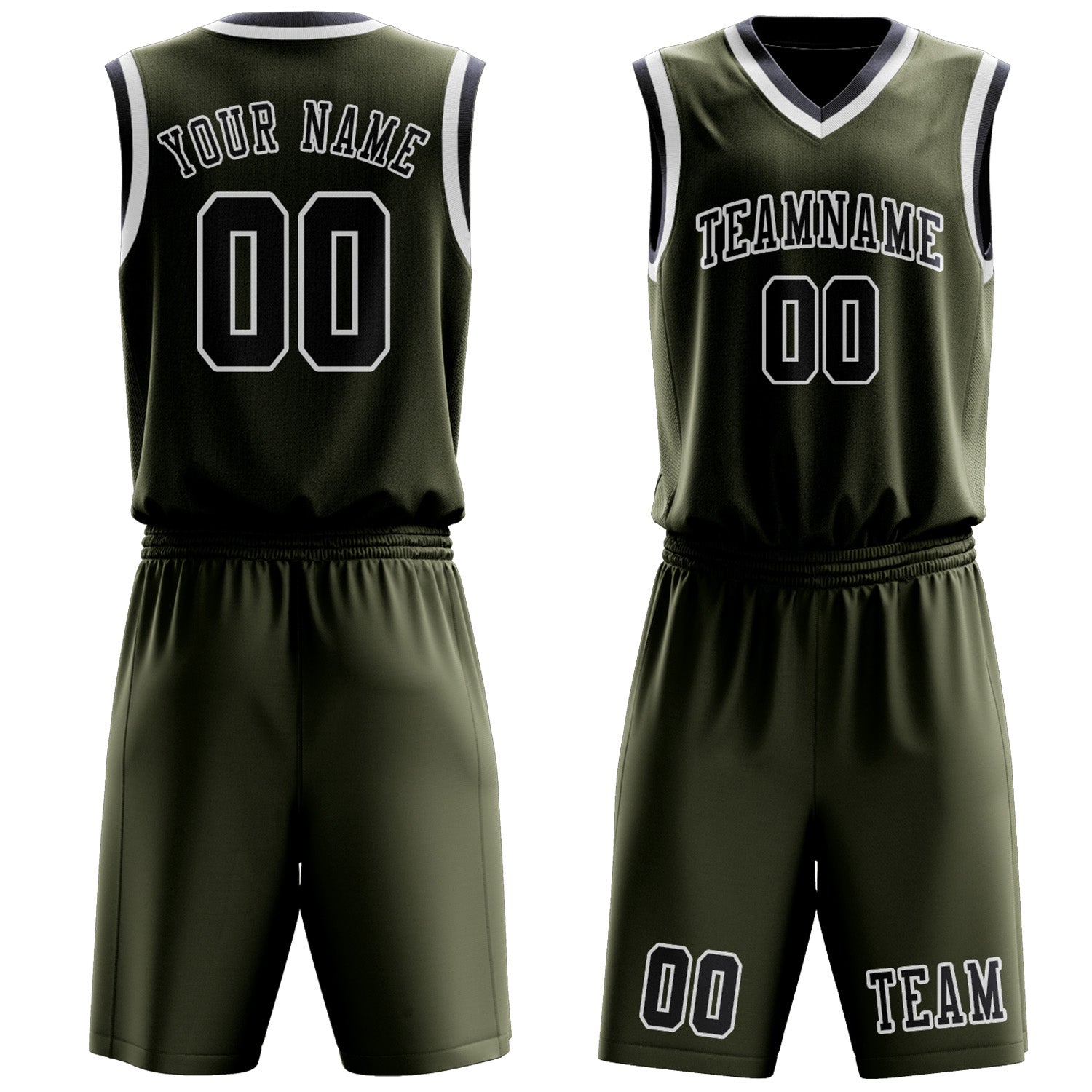 Custom Olive Navy Basketball Set