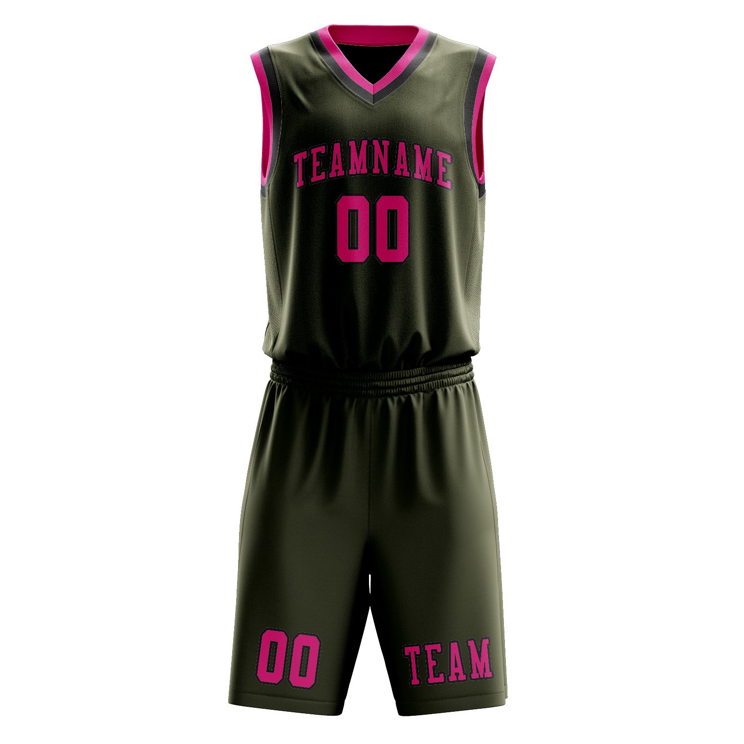 Custom Olive Pink Basketball Set