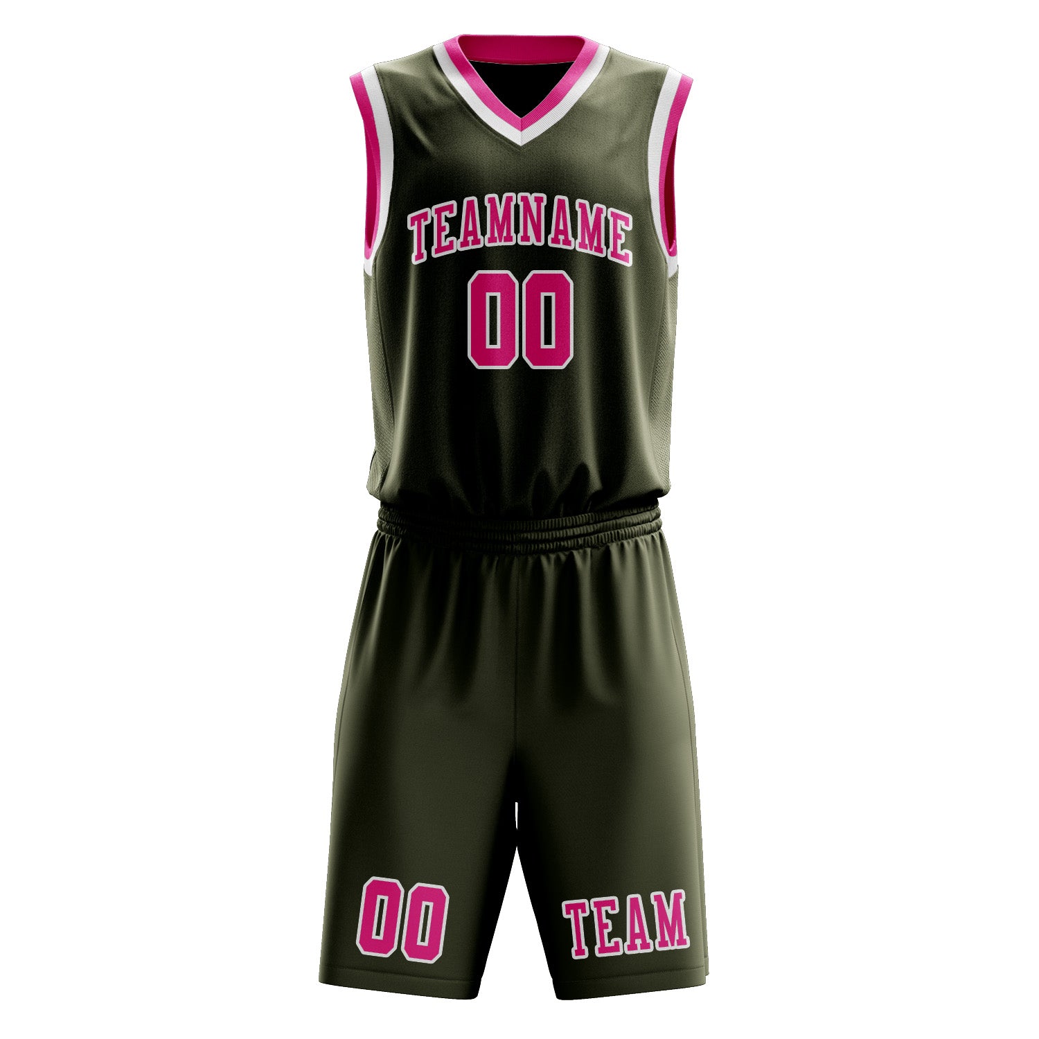 Custom Olive Pink Basketball Set
