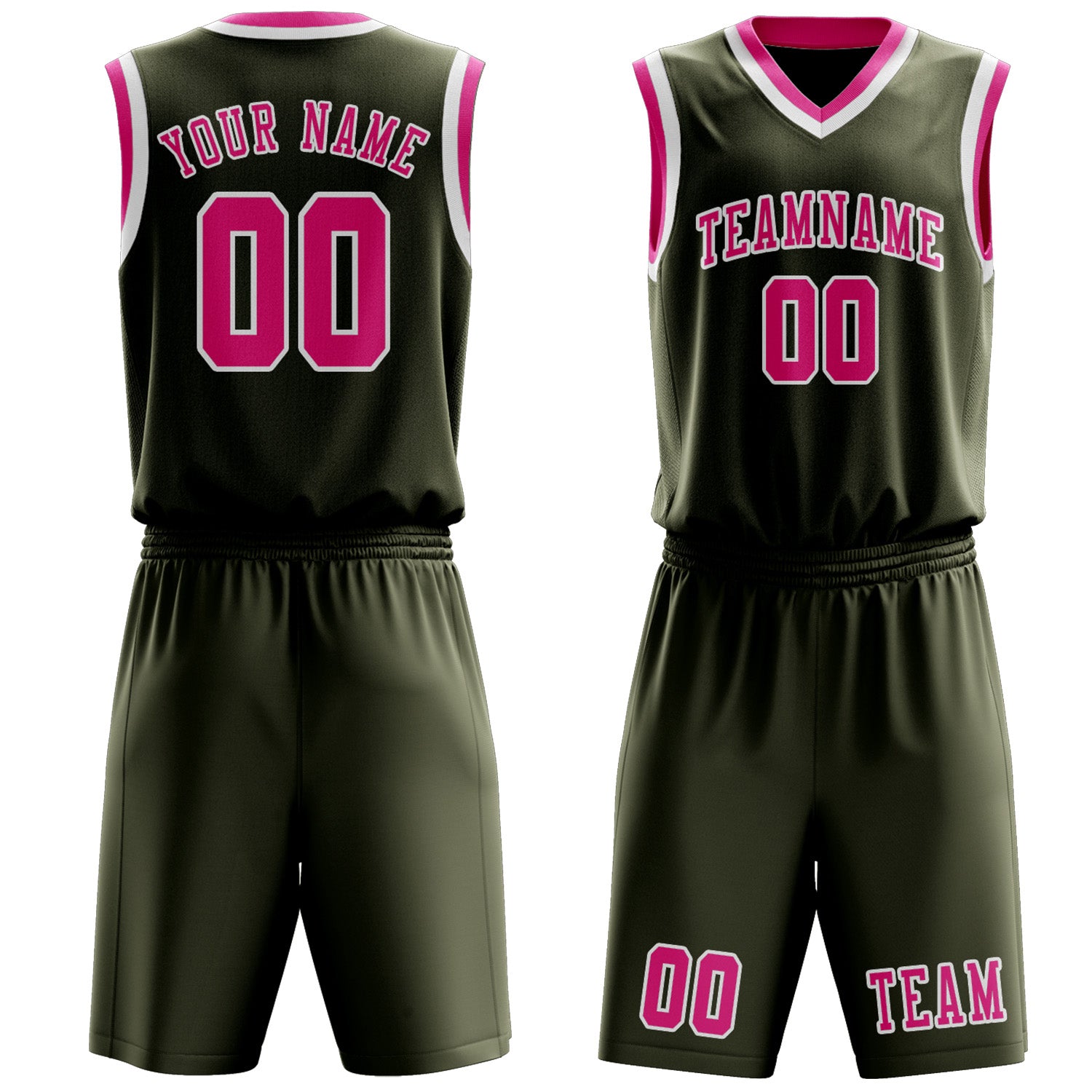 Custom Olive Pink Basketball Set