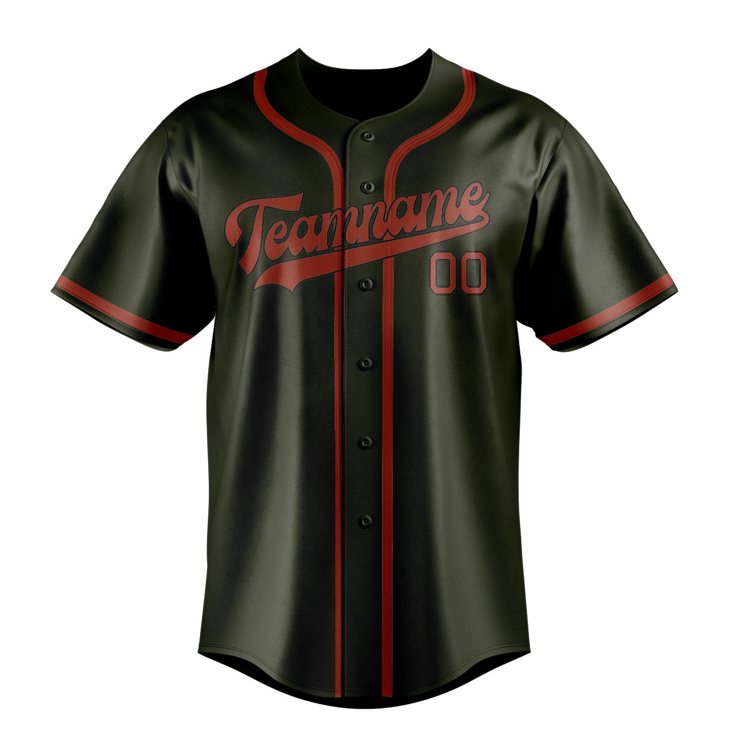 Custom Olive Coral Red Baseball Jersey