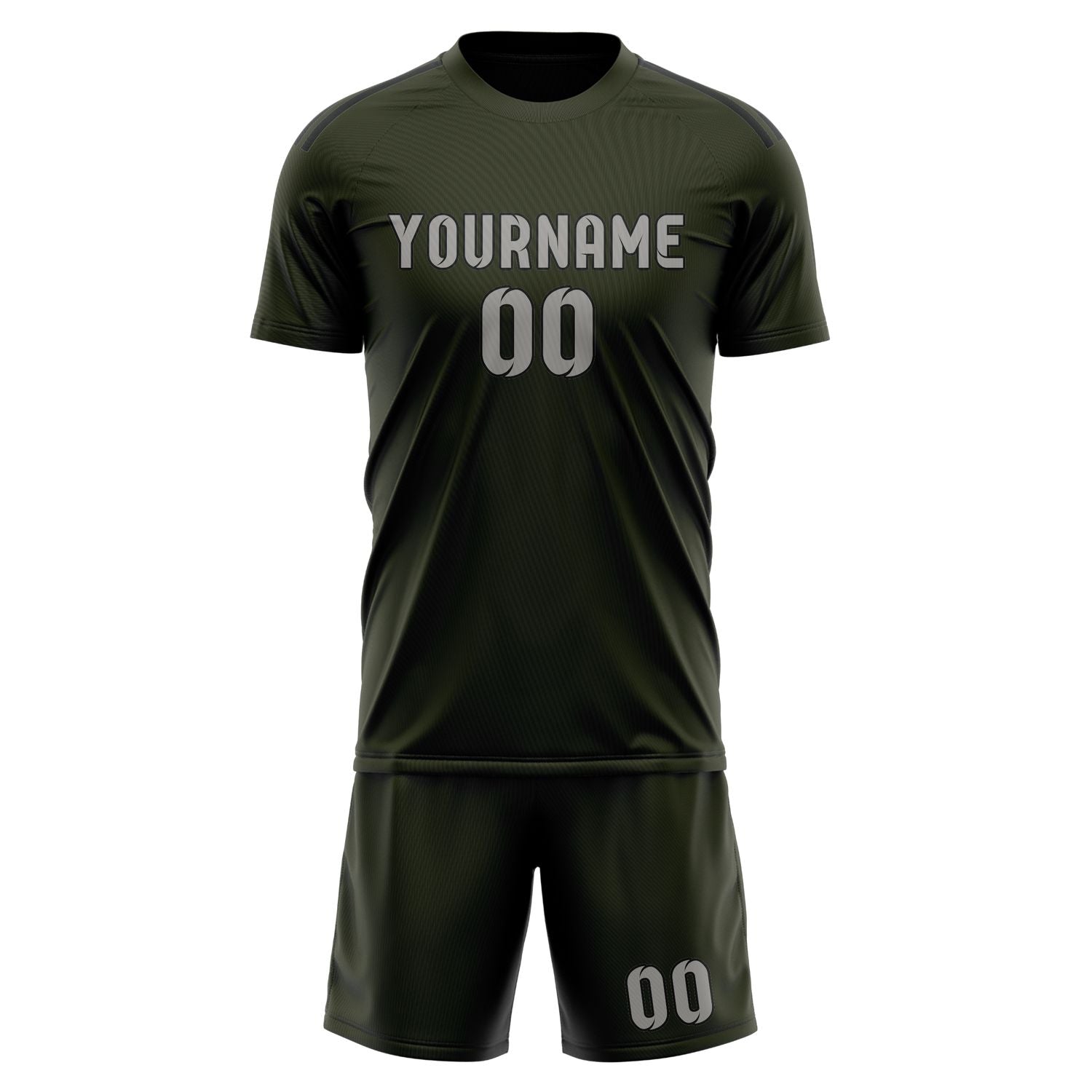 Custom Olive Gray Soccer Set