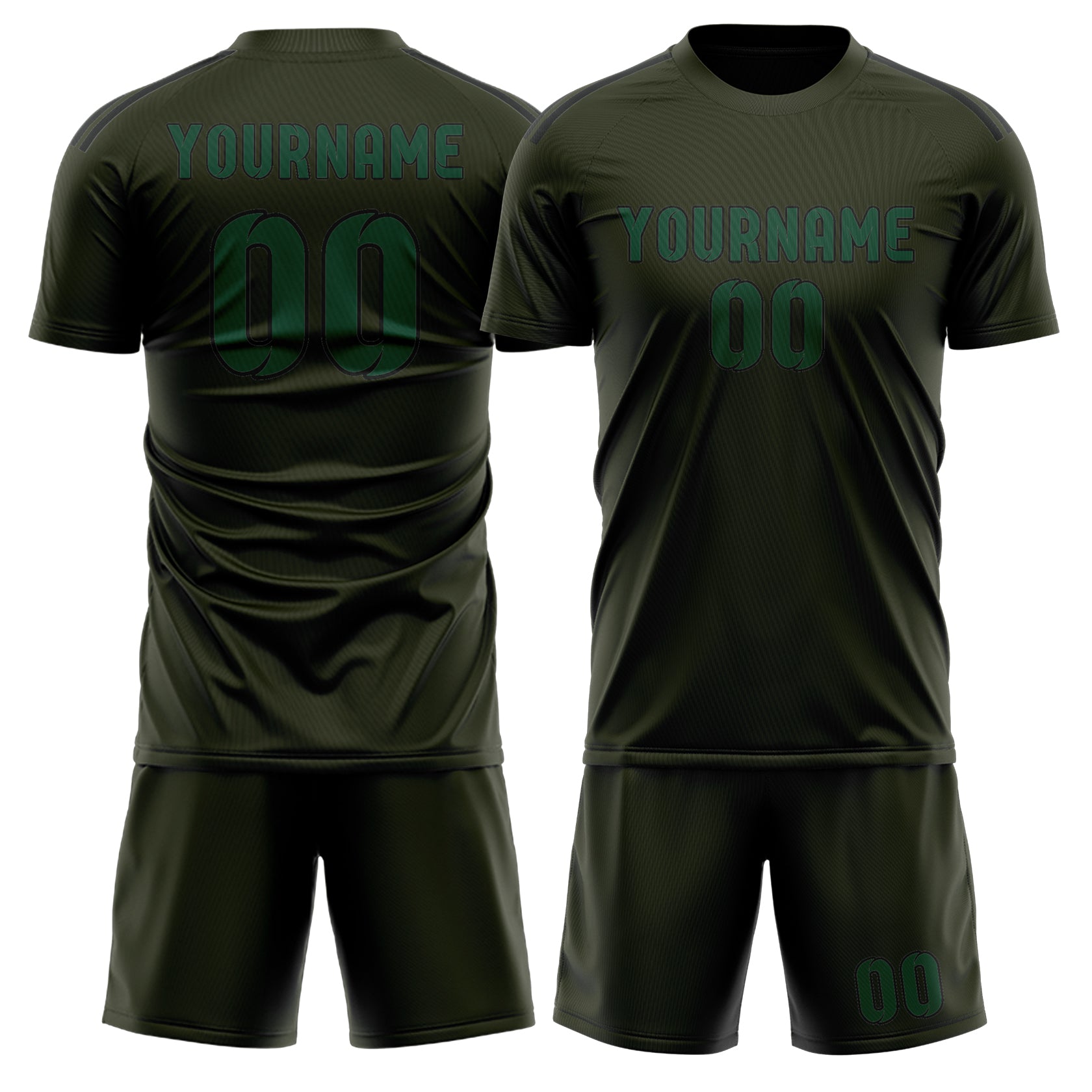Custom Olive Green Soccer Set
