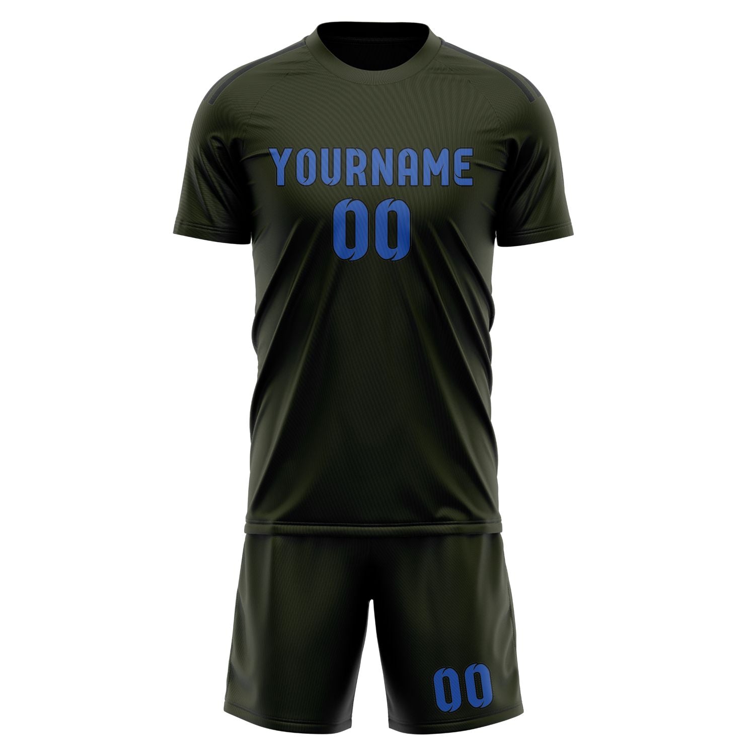Custom Olive Sky Blue Soccer Set