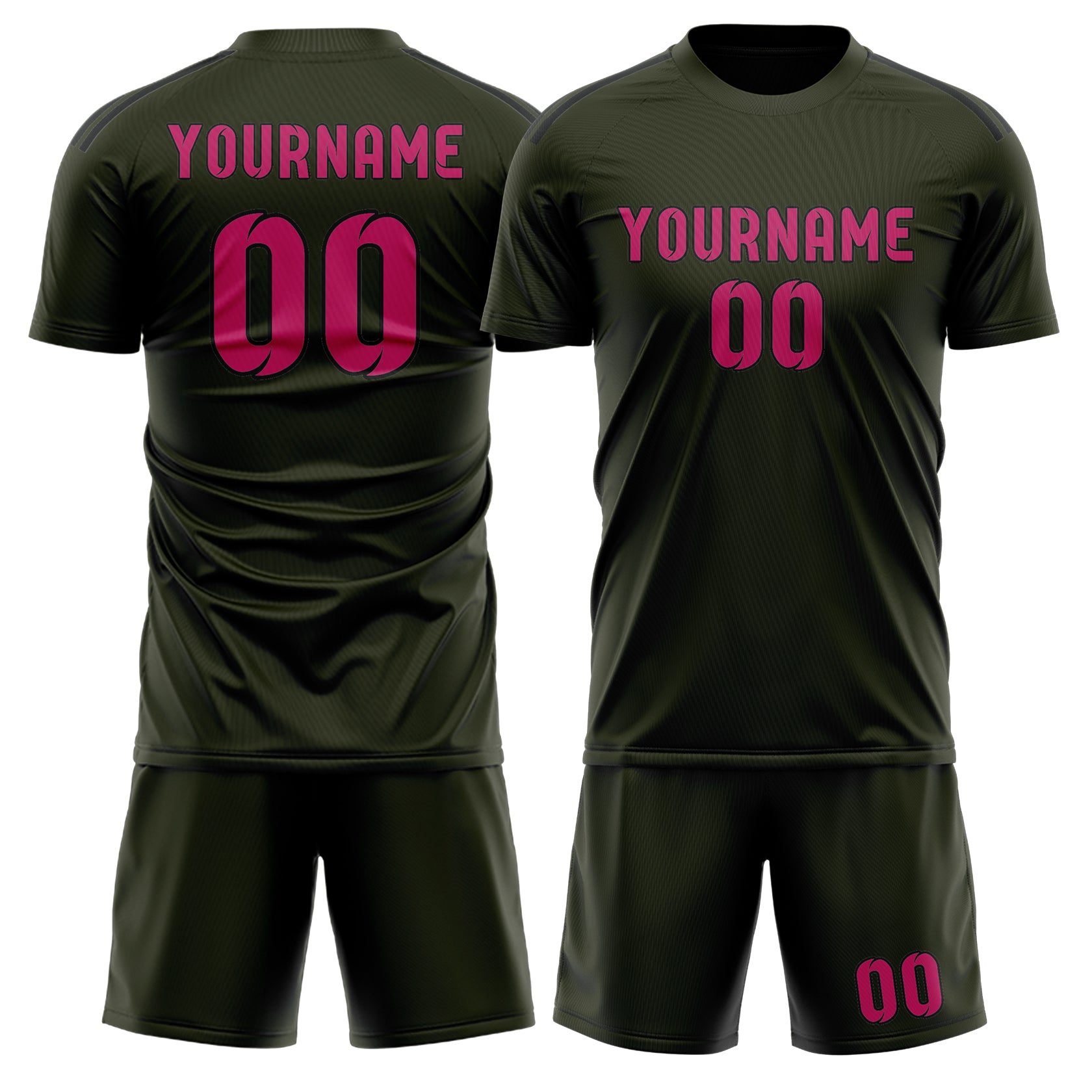 Custom Olive Pink Soccer Set