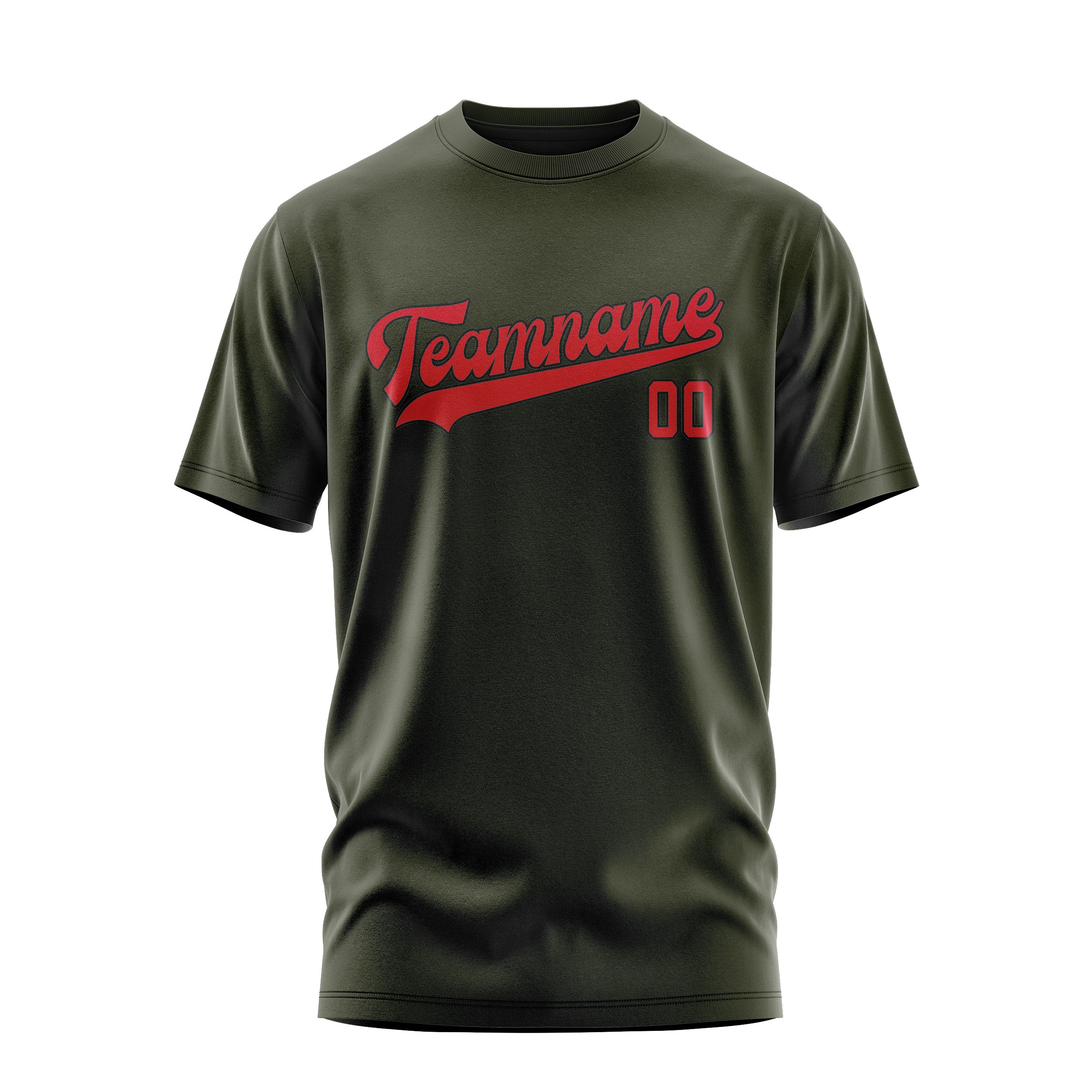 Custom Olive Red T-Shirt