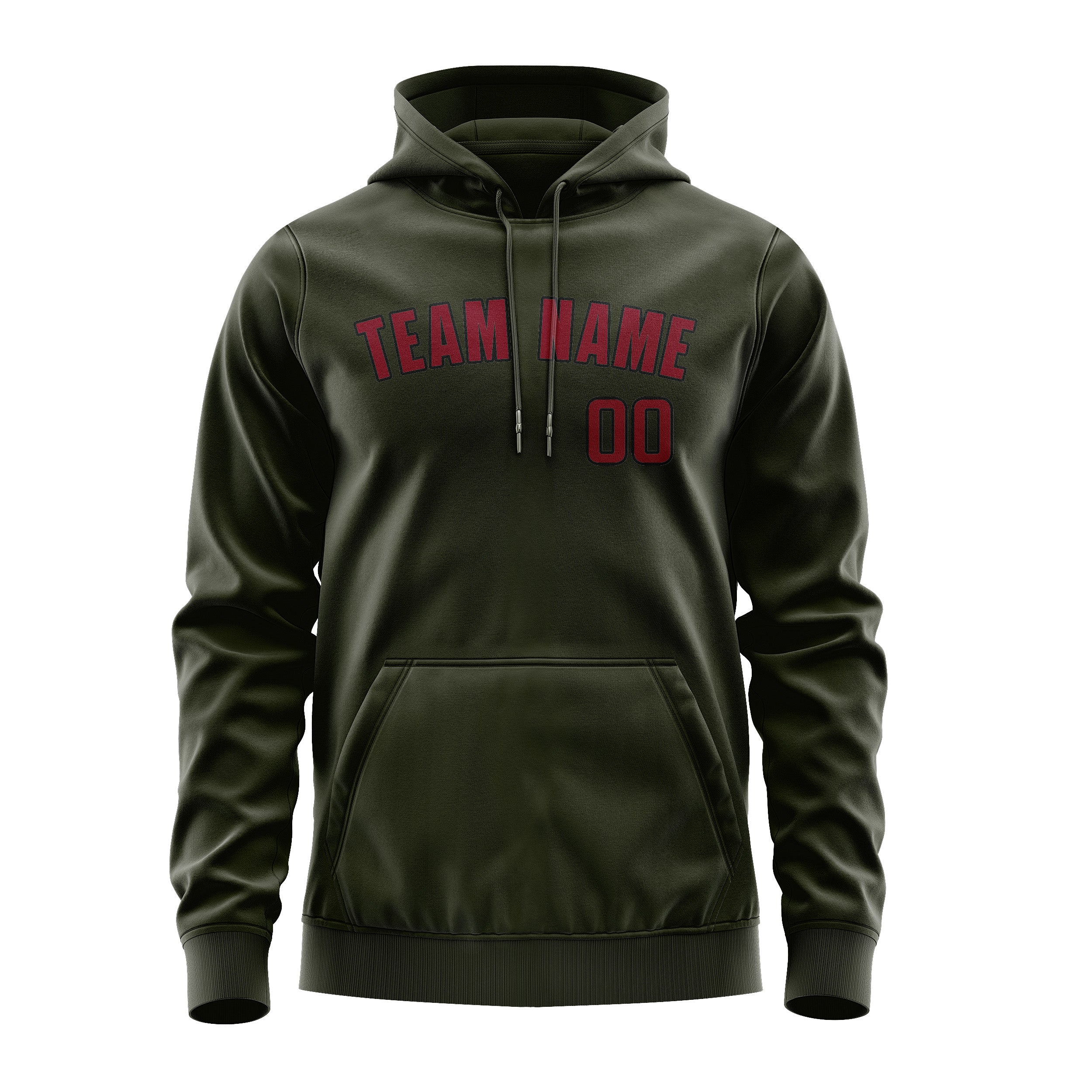 Custom Olive Crimson Red Hoodie