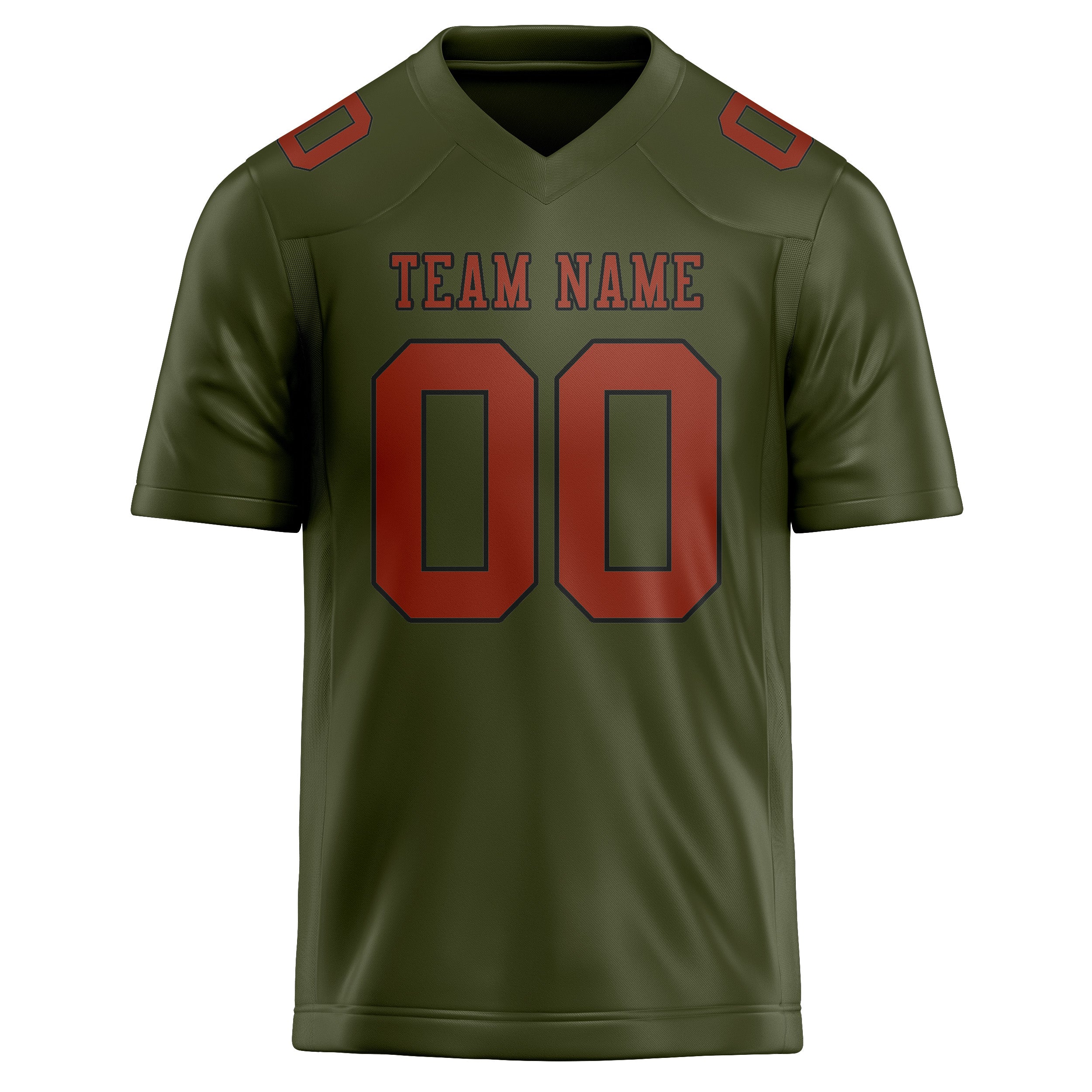Custom Olive Coral Red Football Jersey