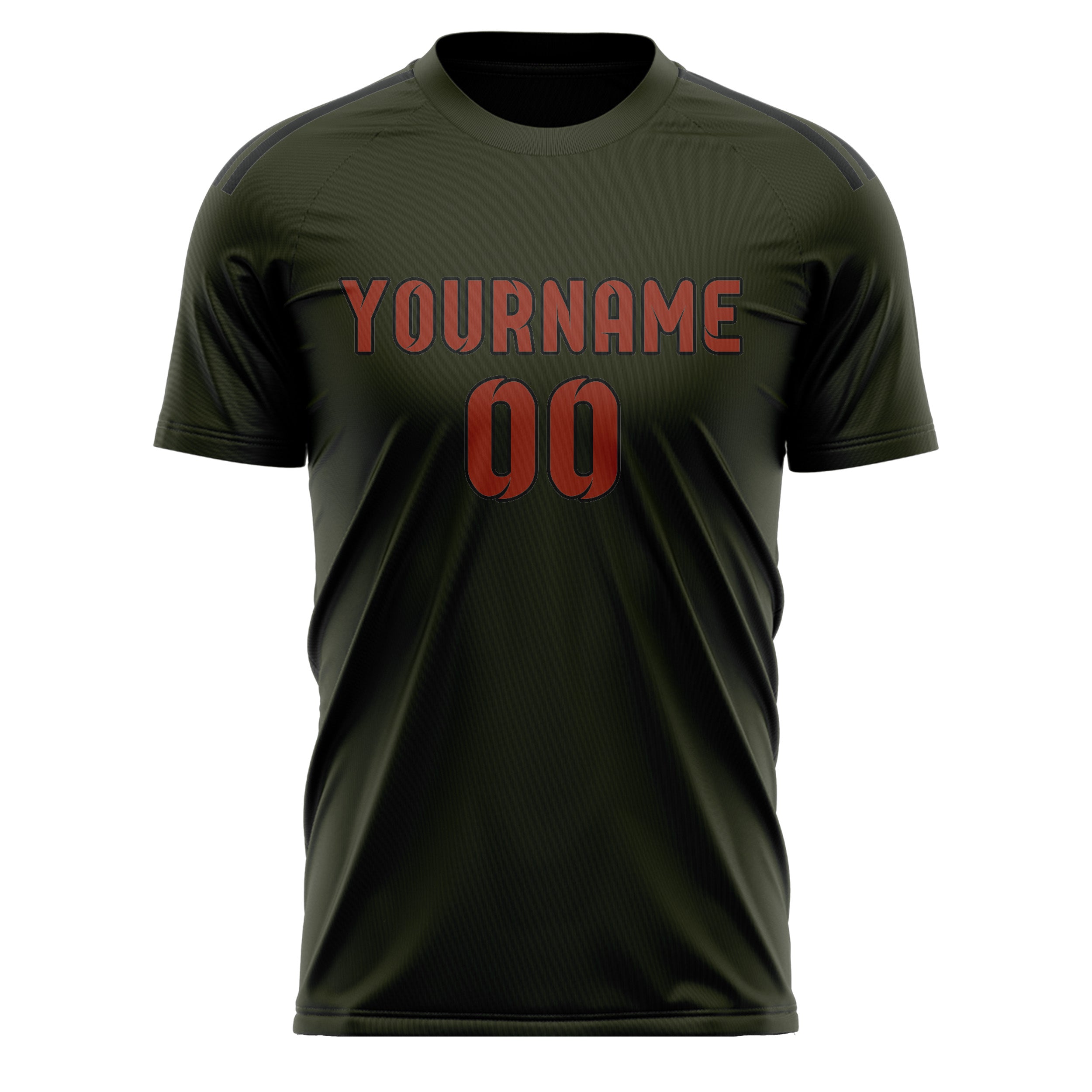 Custom Olive Coral Red Soccer Jersey