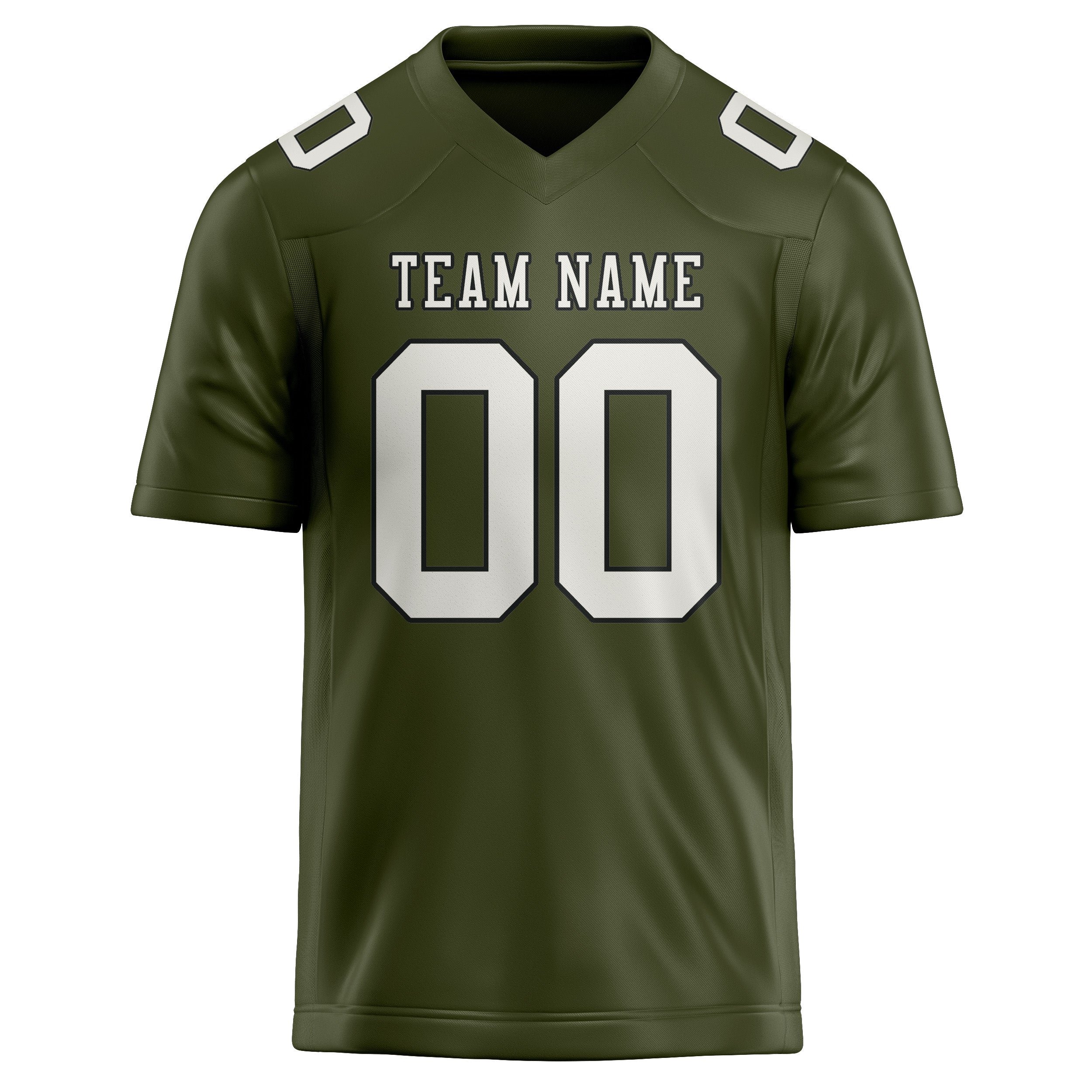 Custom Olive White Football Jersey
