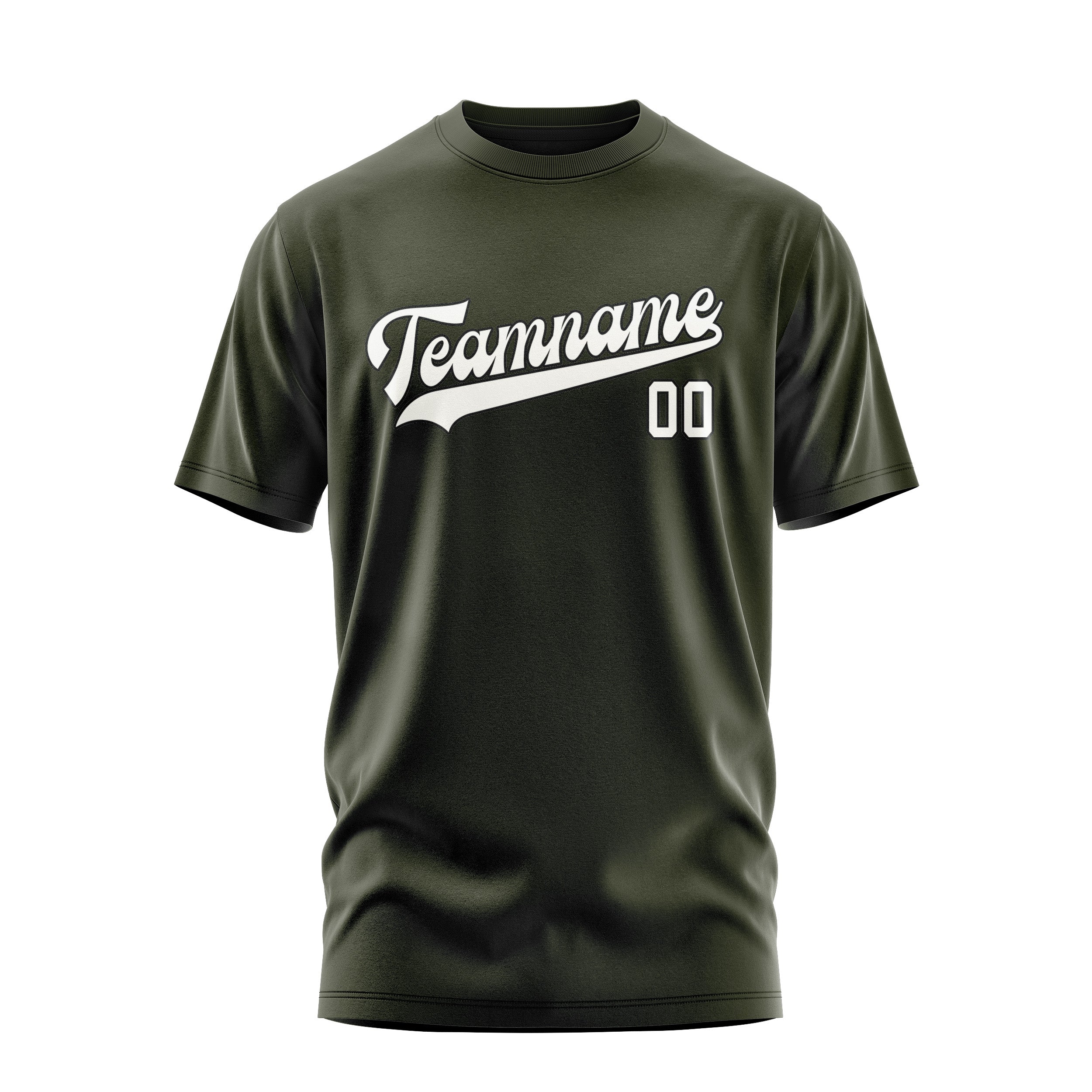 Custom Olive White T-Shirt