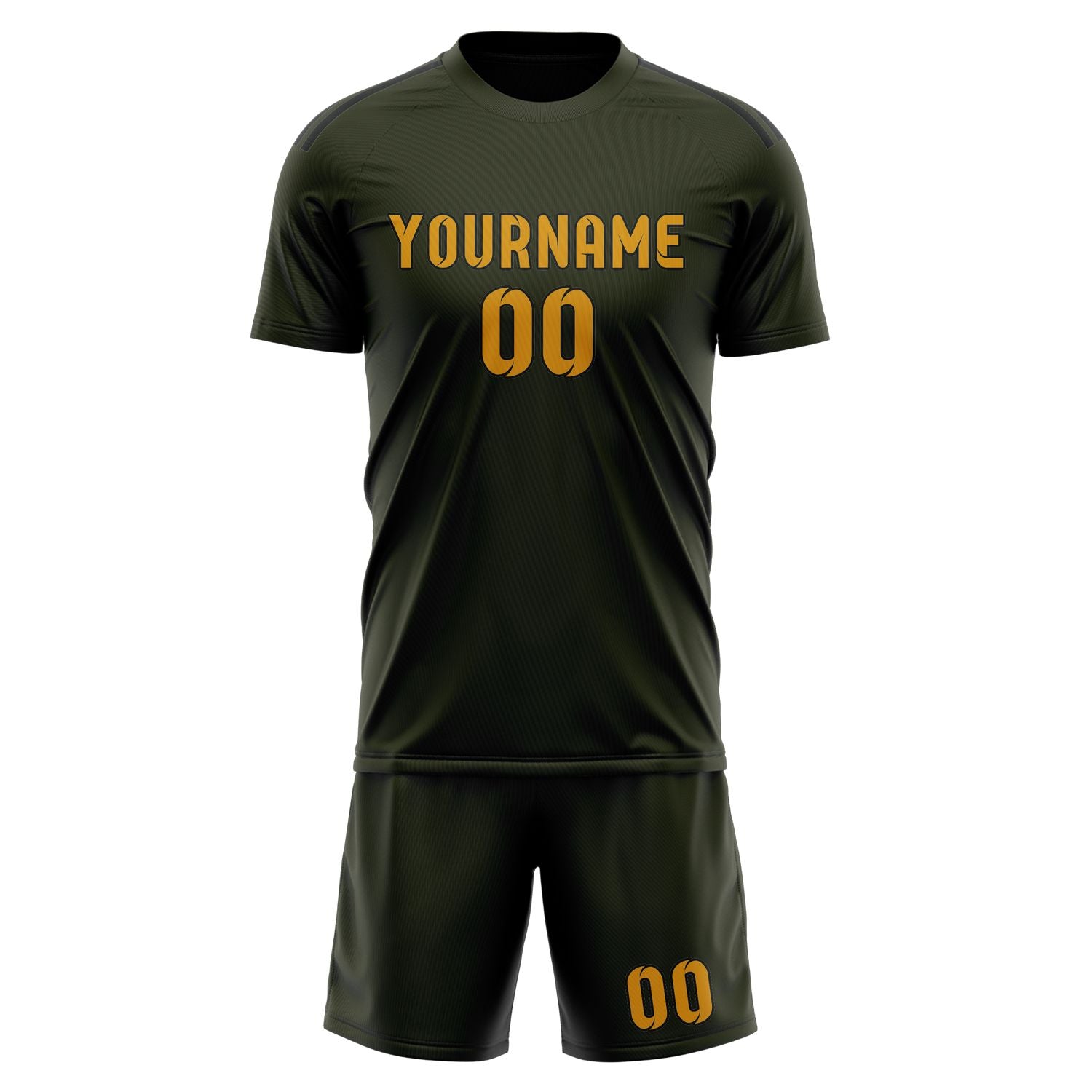 Custom Olive Yellow Soccer Set