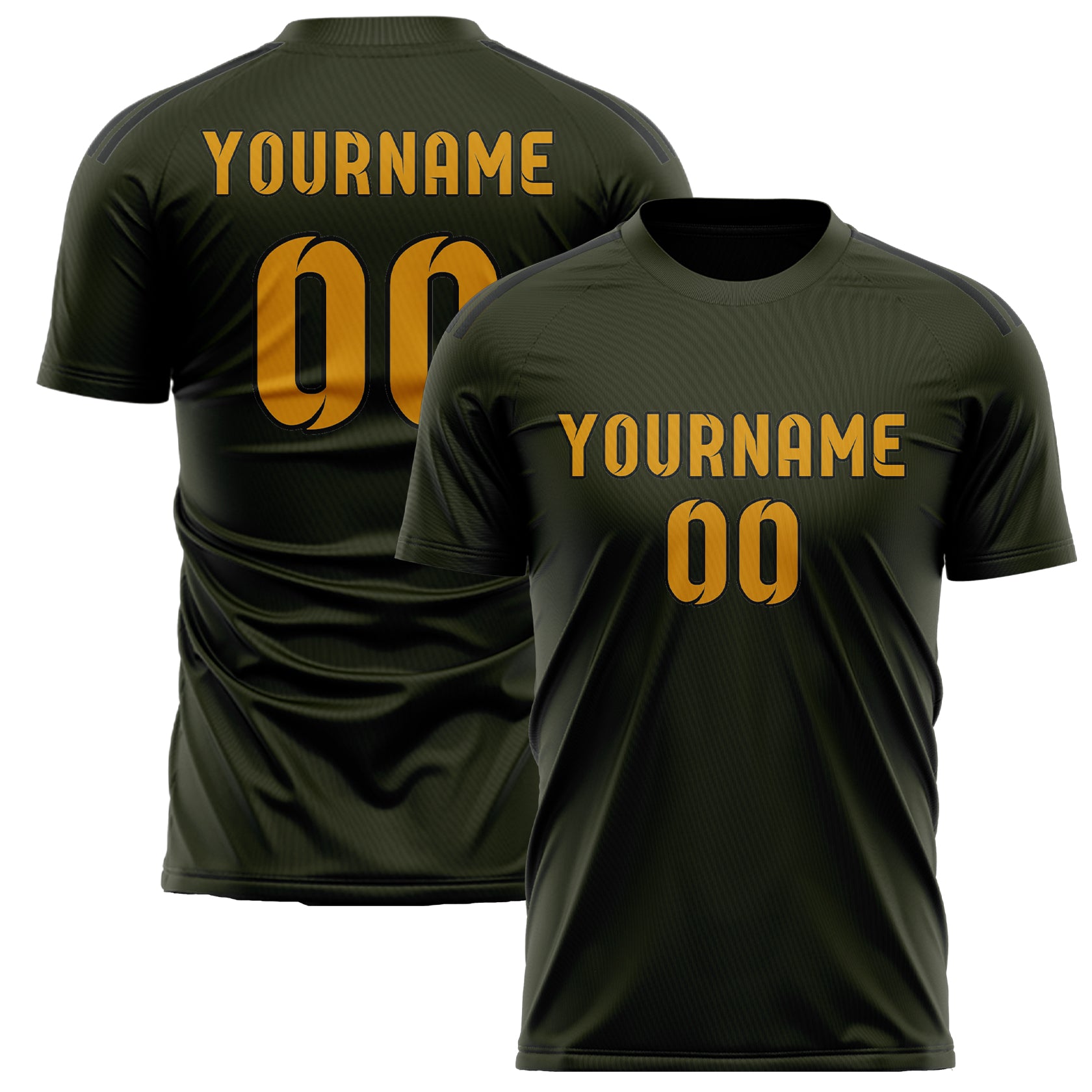 Custom Olive Yellow Soccer Jersey