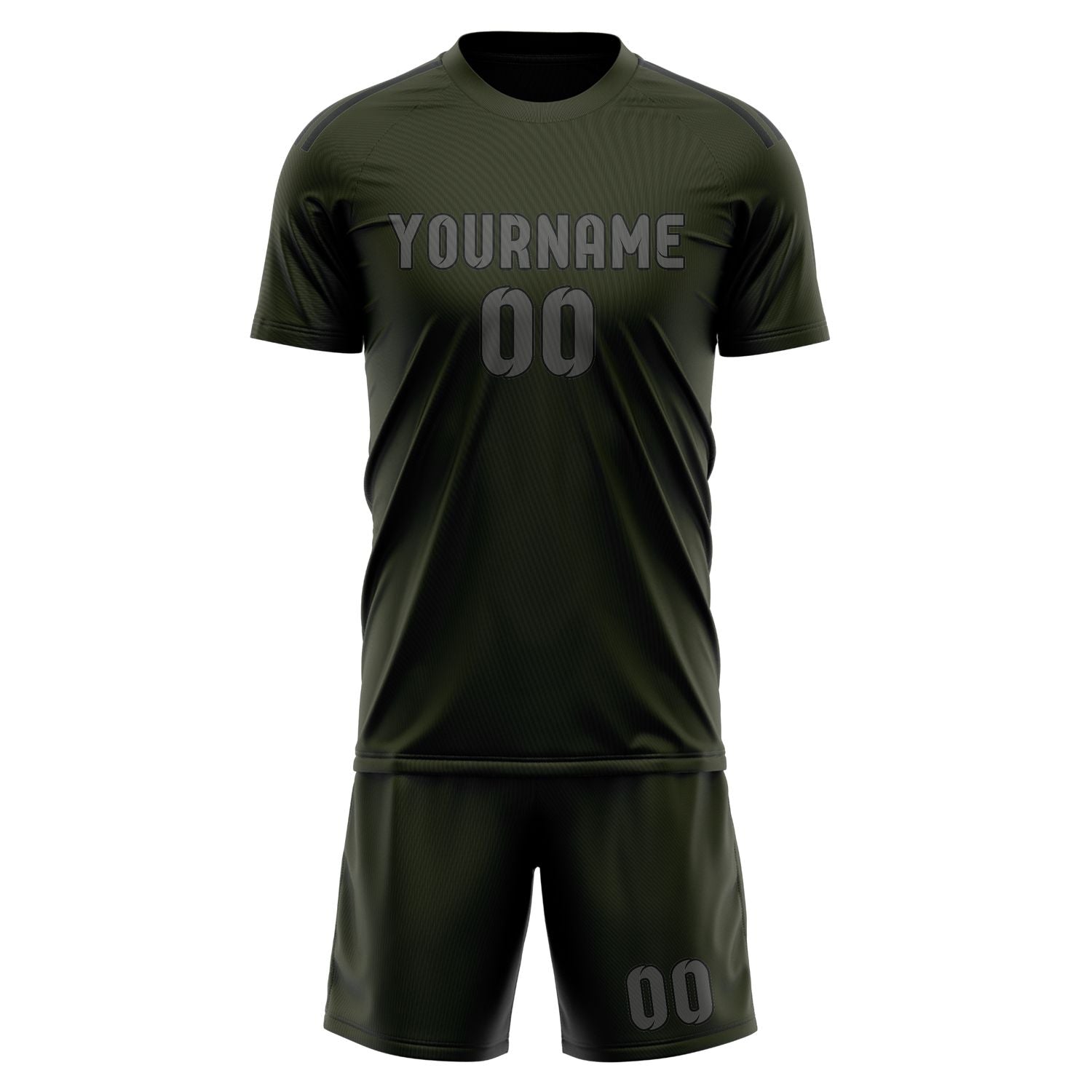 Custom Olive Dark Grey Soccer Set