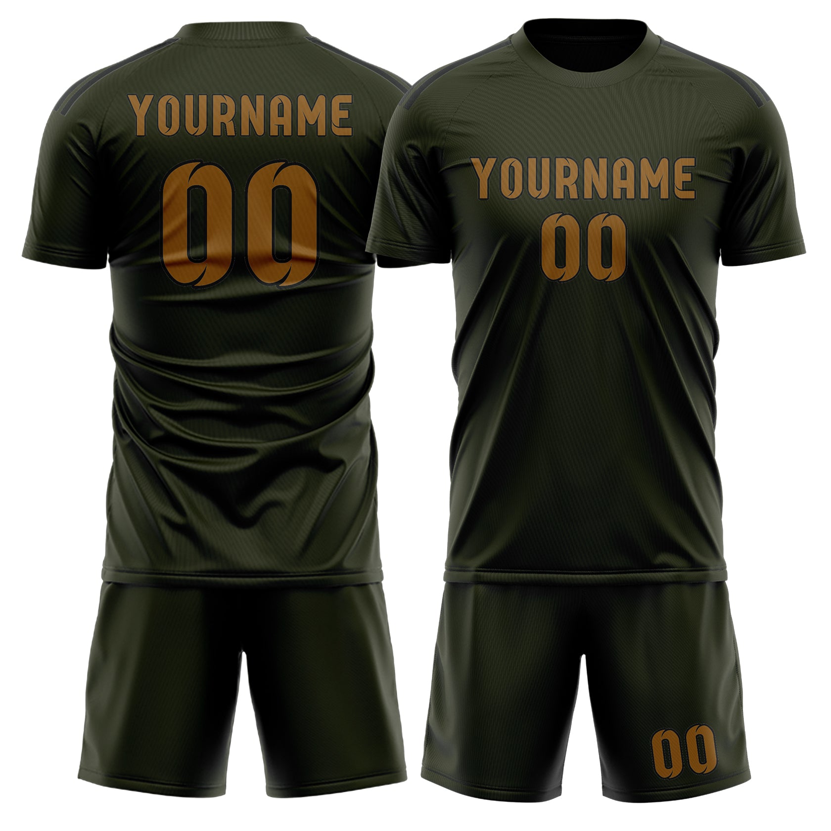 Custom Olive Khaki Soccer Set
