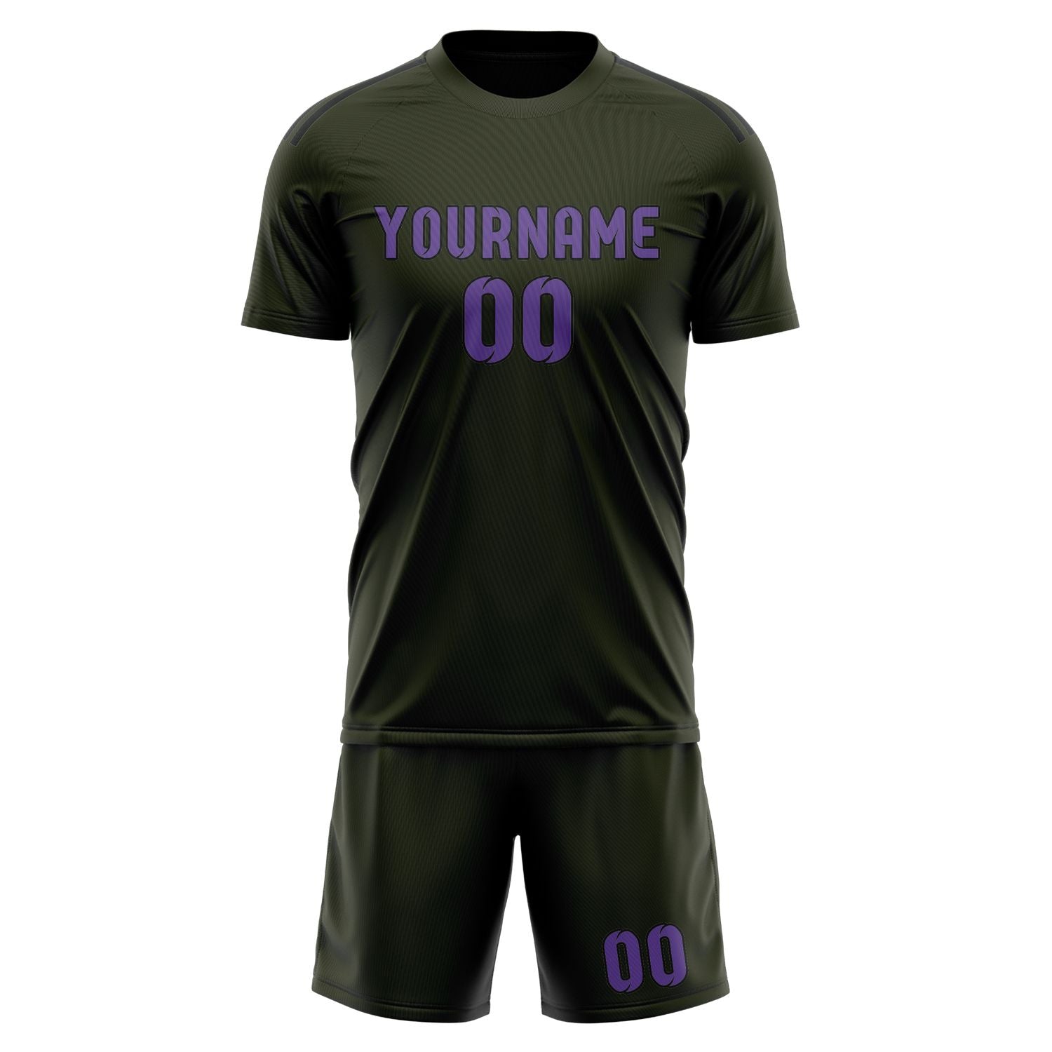 Custom Olive Light Purple Soccer Set