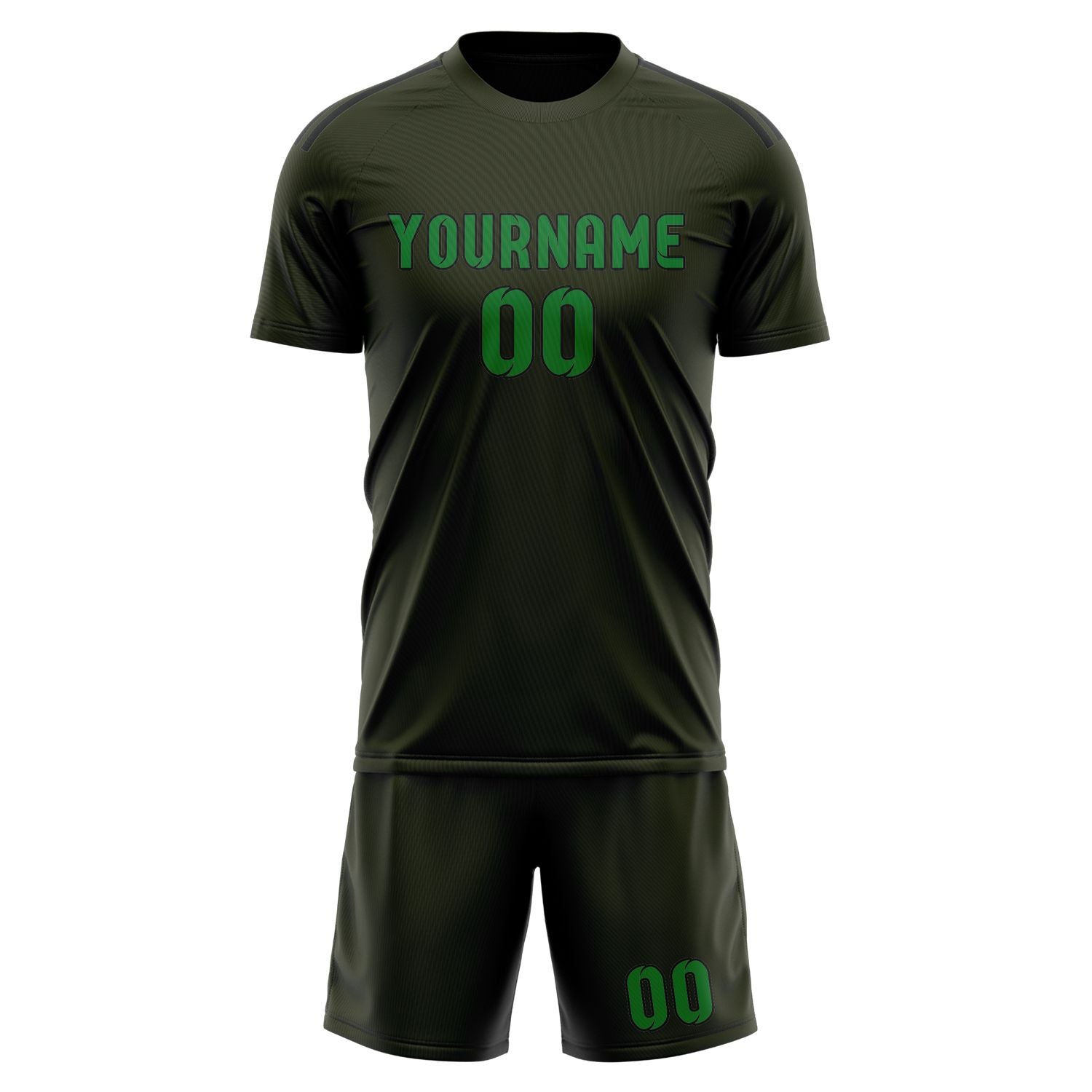 Custom Olive Emerald Green Soccer Set
