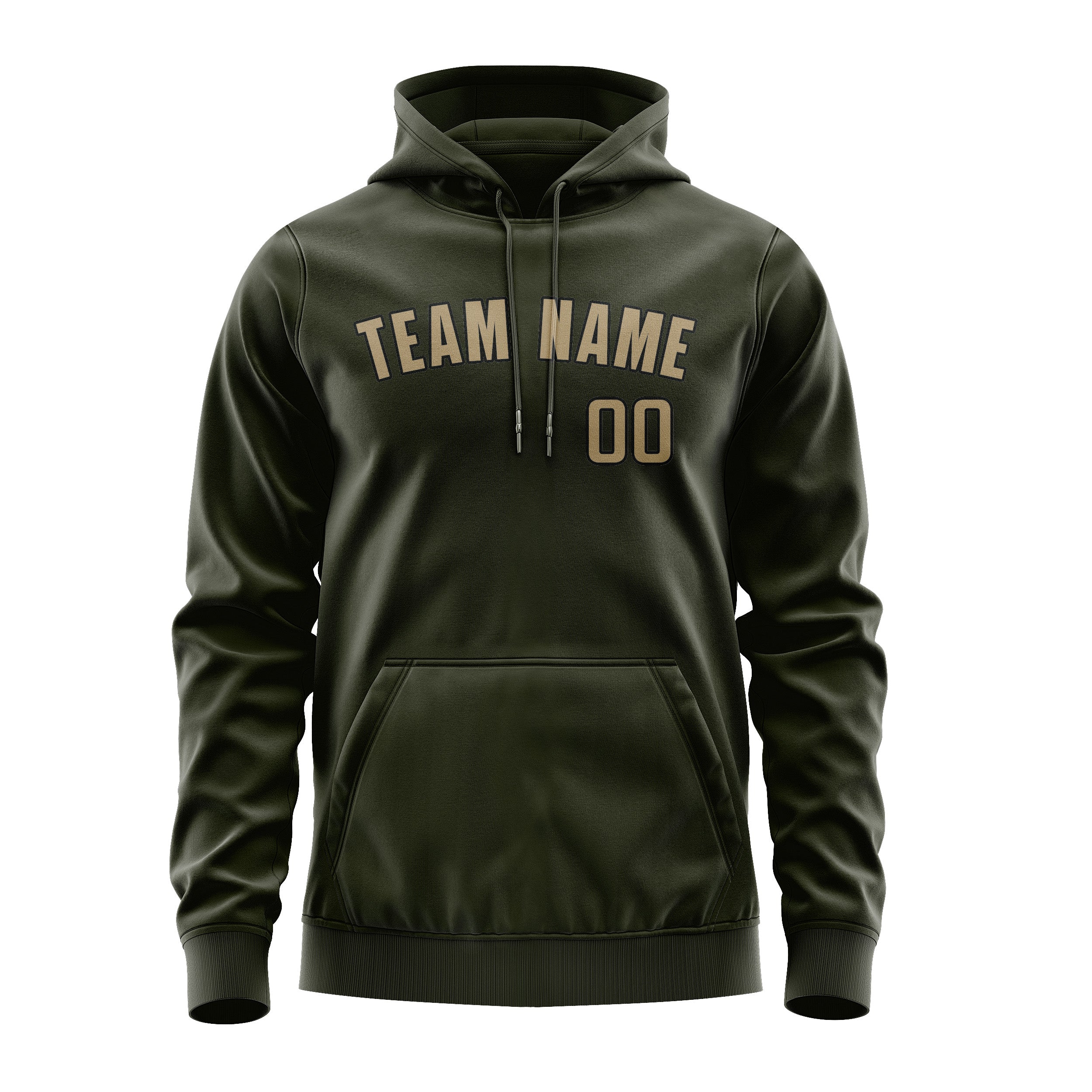 Custom Olive Light Khaki Hoodie