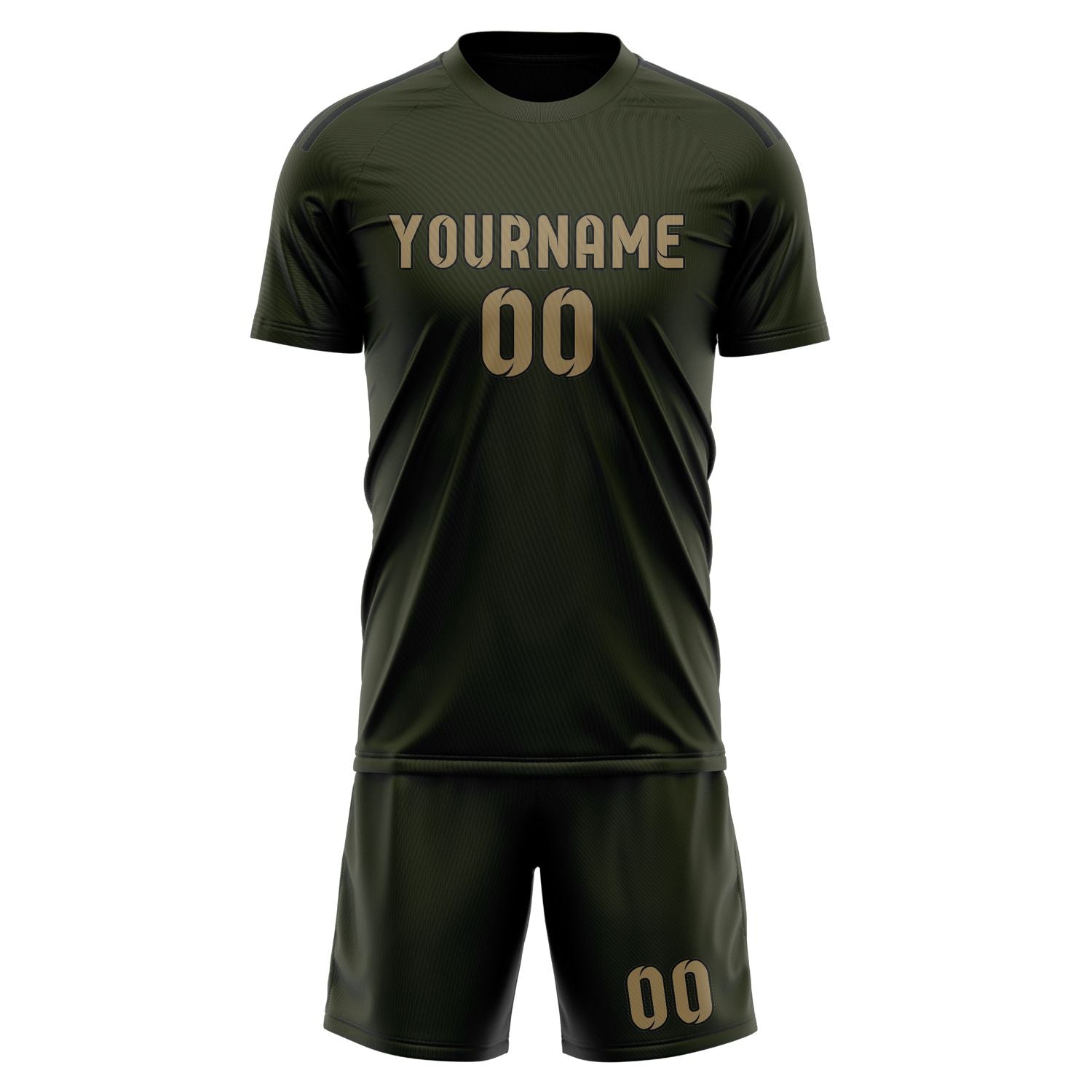 Custom Olive Light Khaki Soccer Set