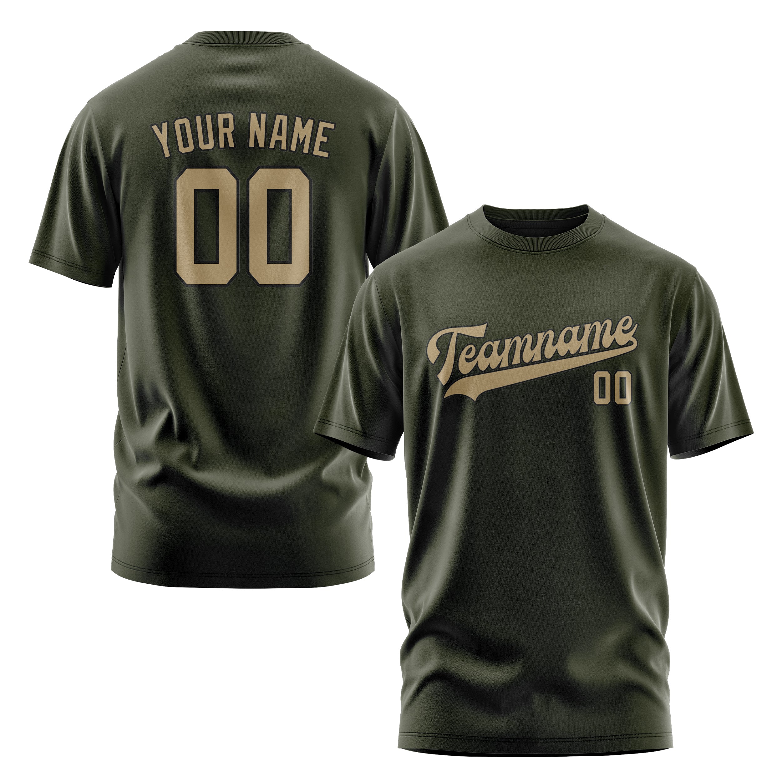 Custom Olive Light Khaki T-Shirt