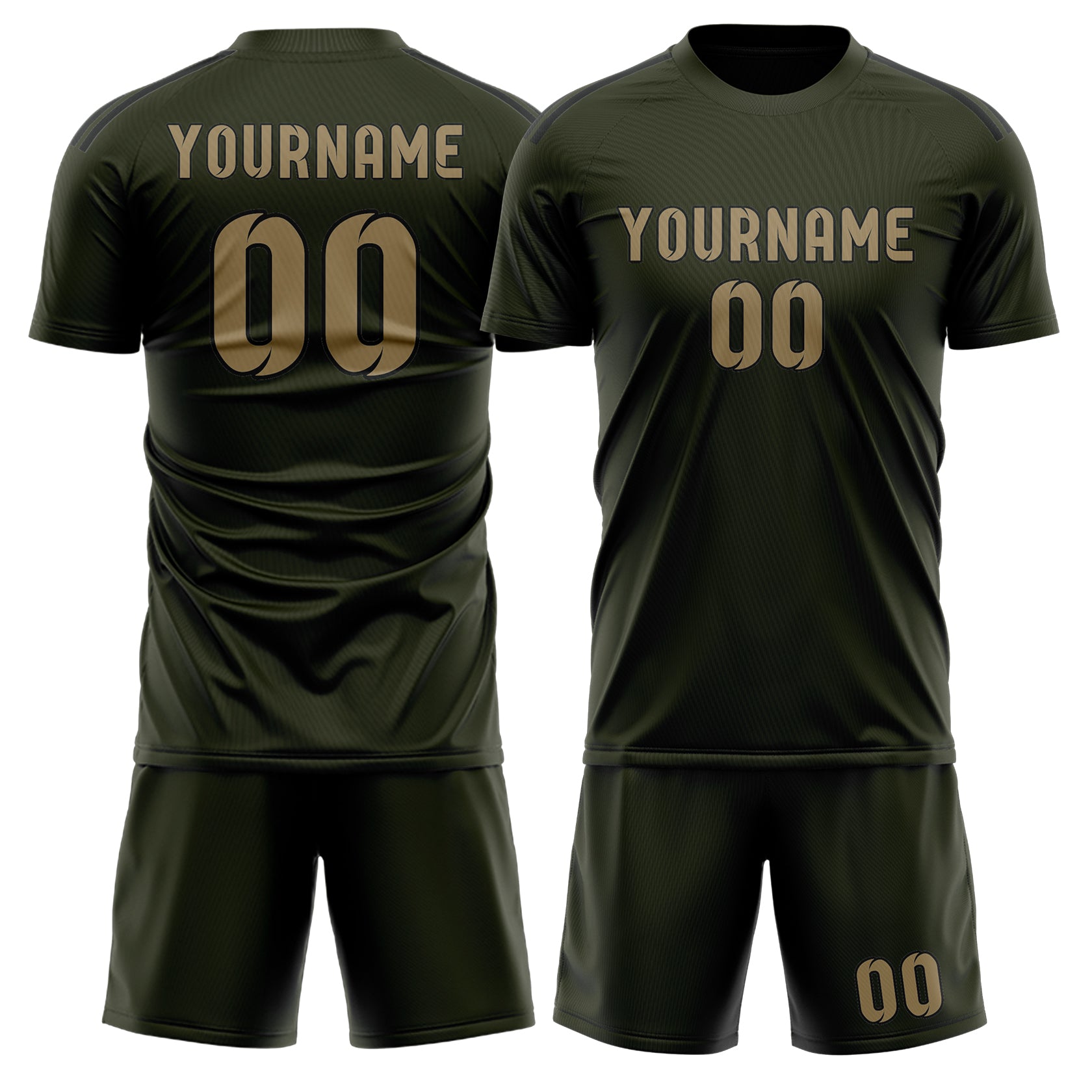 Custom Olive Light Khaki Soccer Set