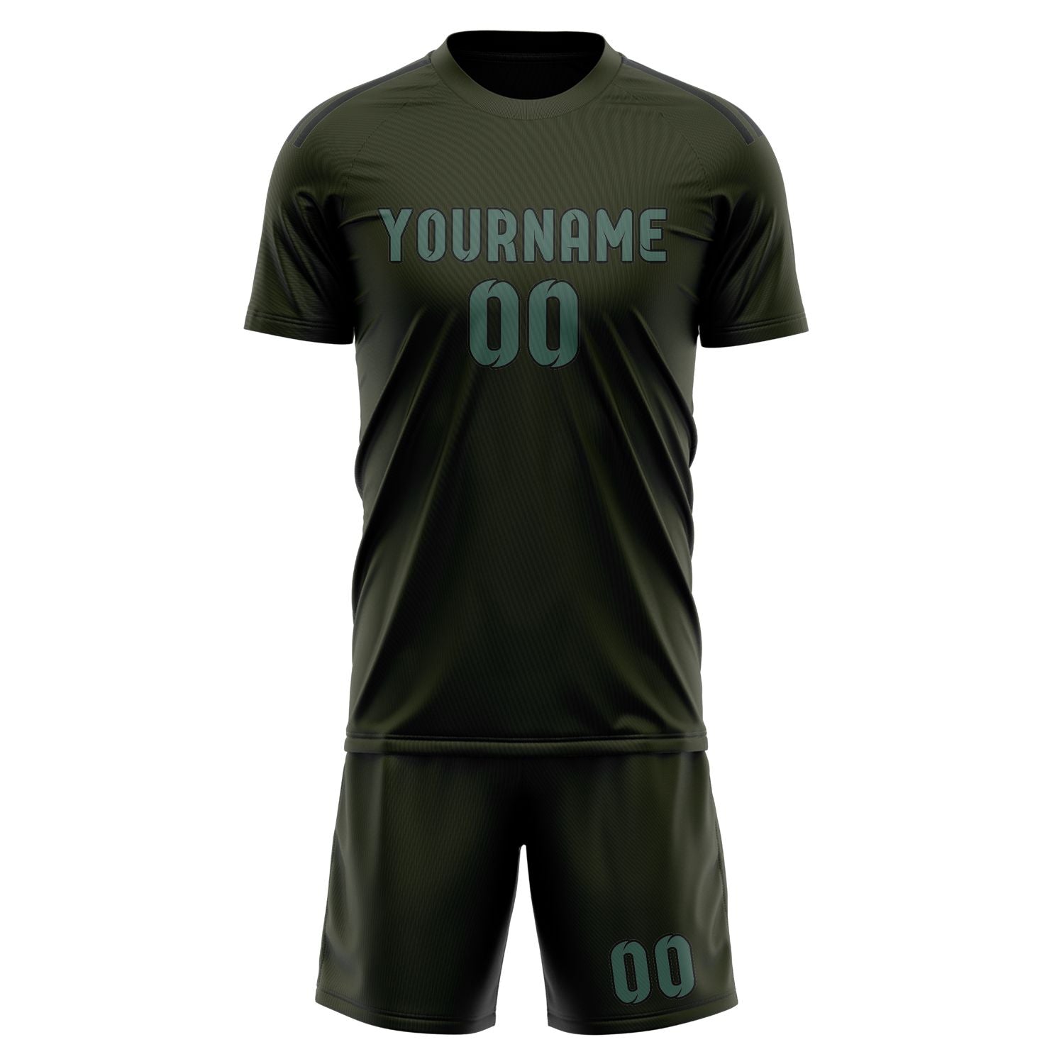 Custom Olive Blue Green Soccer Set