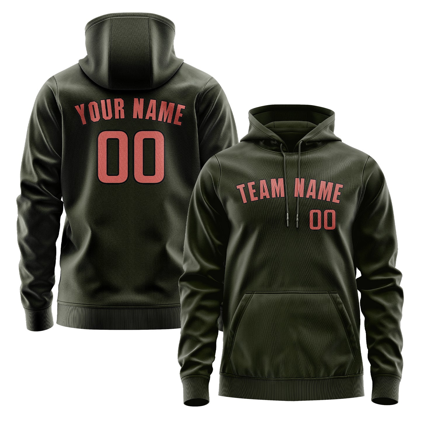Custom Olive Copper Rose Hoodie
