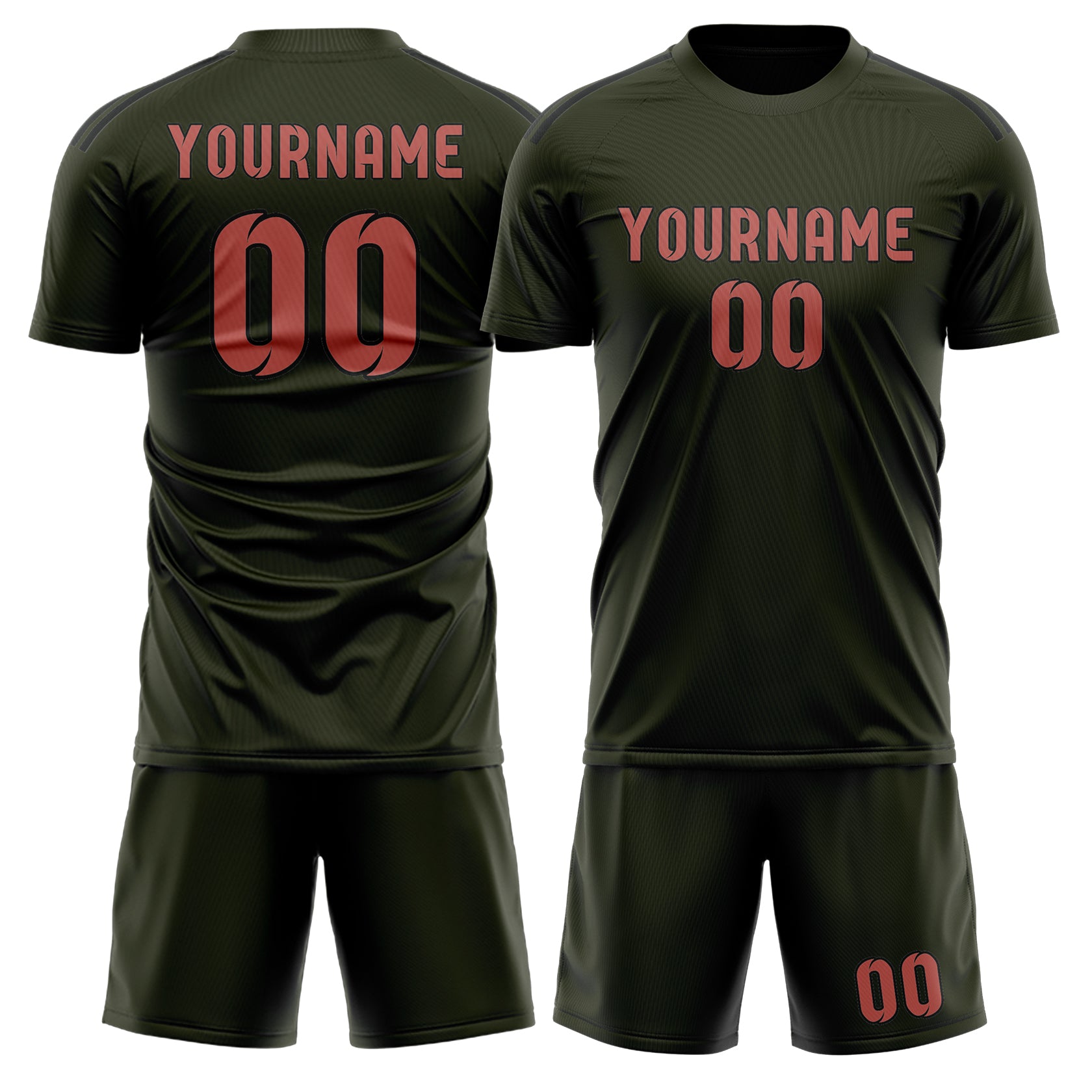 Custom Olive Copper Rose Soccer Set