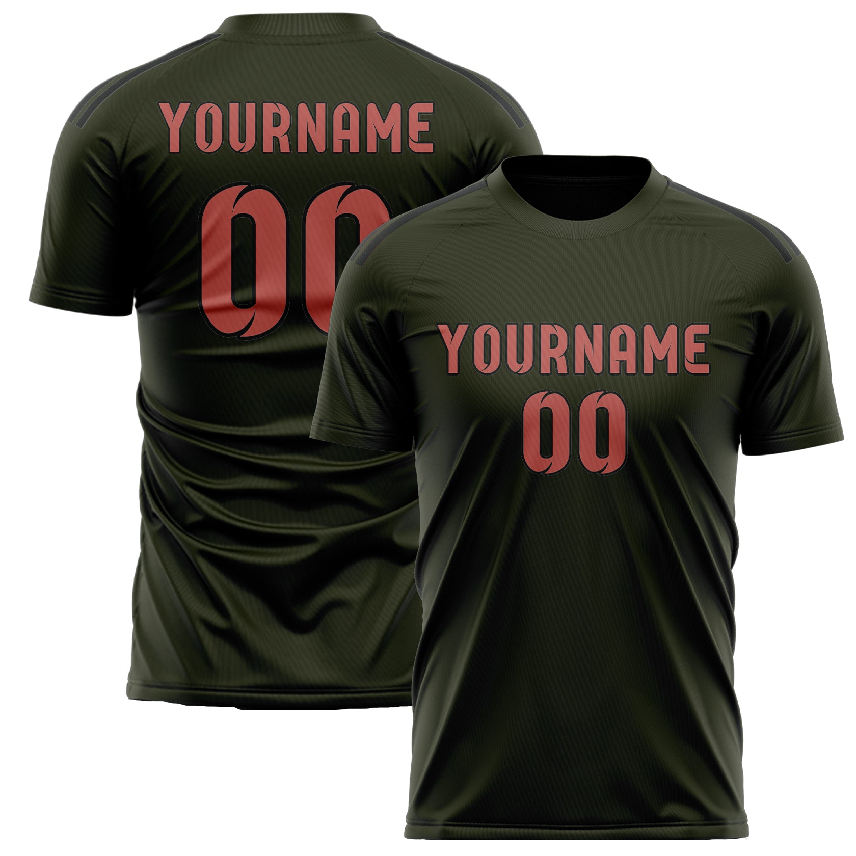 Custom Olive Copper Rose Soccer Jersey