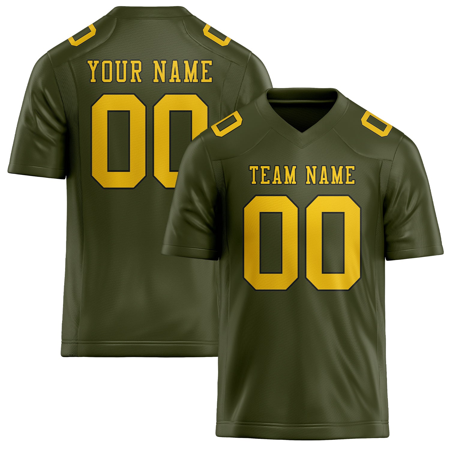 Custom Olive Gold Football Jersey
