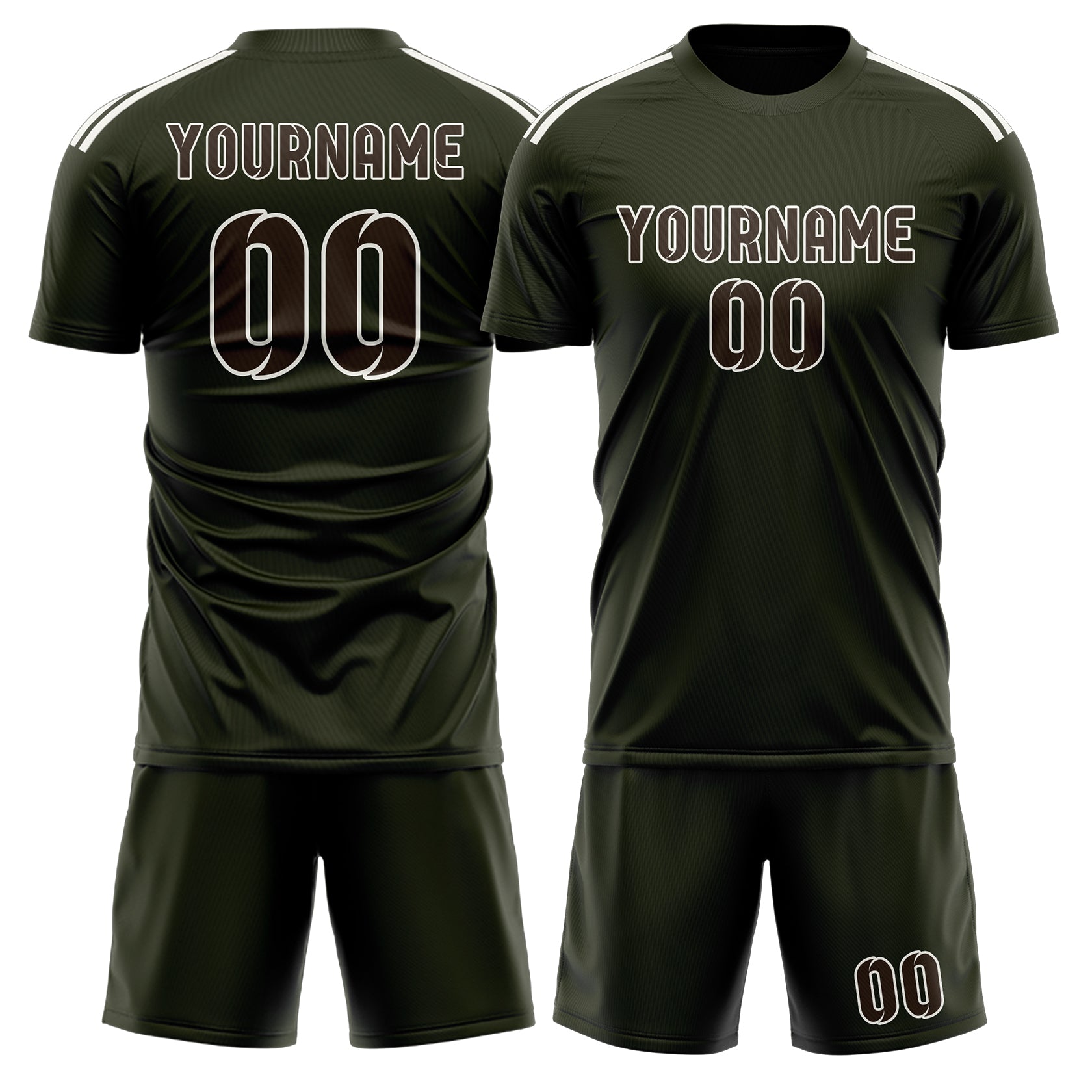 Custom Olive Brown Soccer Set