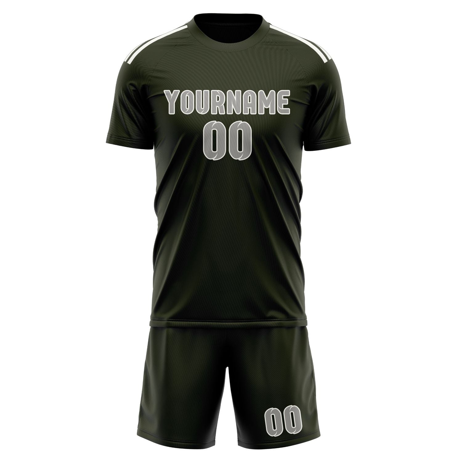 Custom Olive Gray Soccer Set