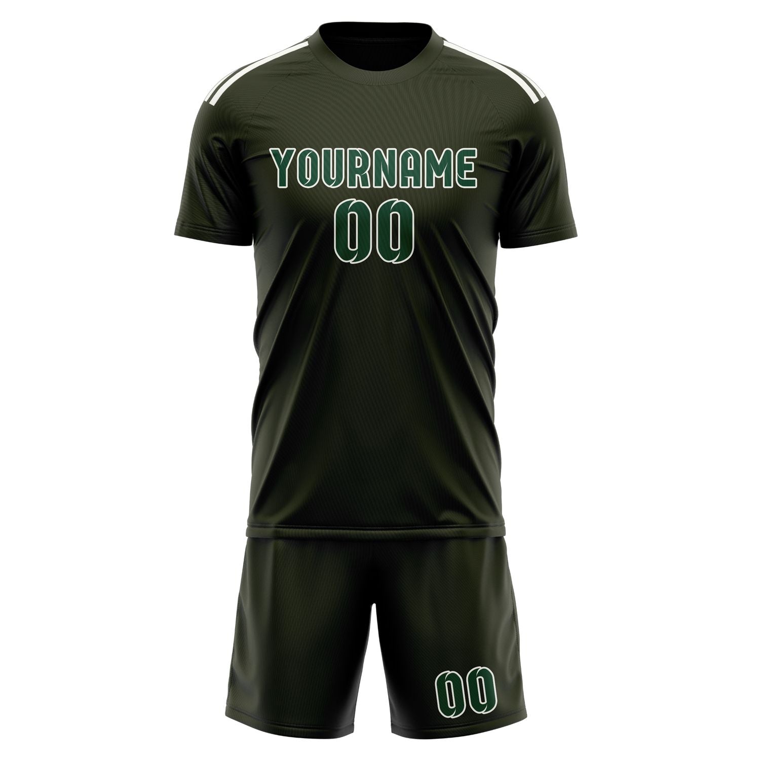 Custom Olive Green Soccer Set