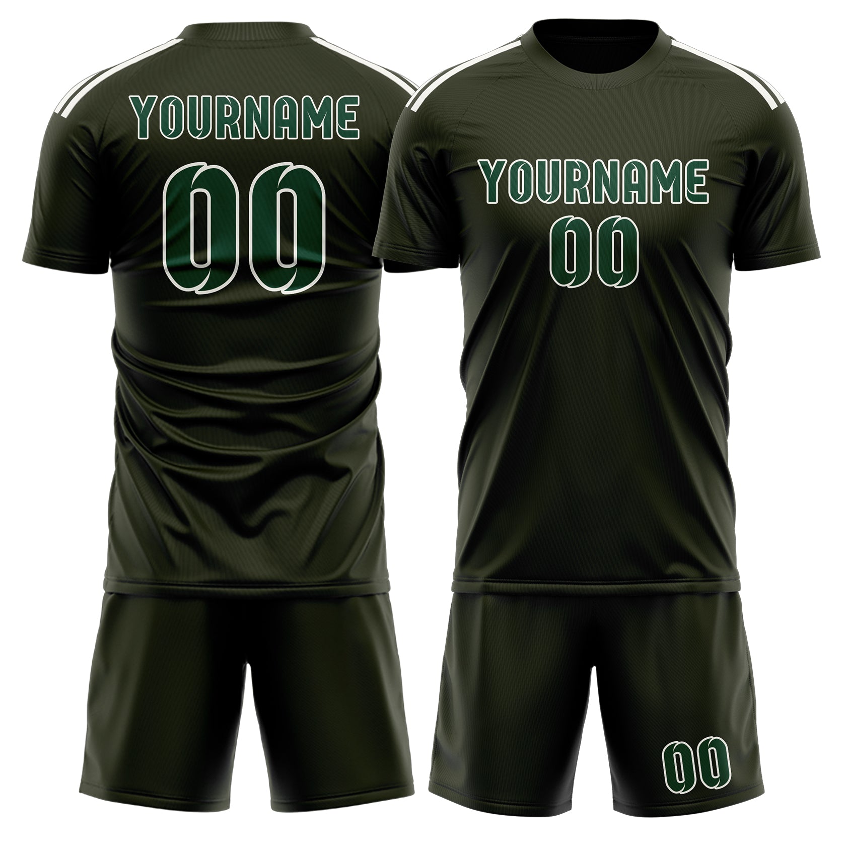 Custom Olive Green Soccer Set