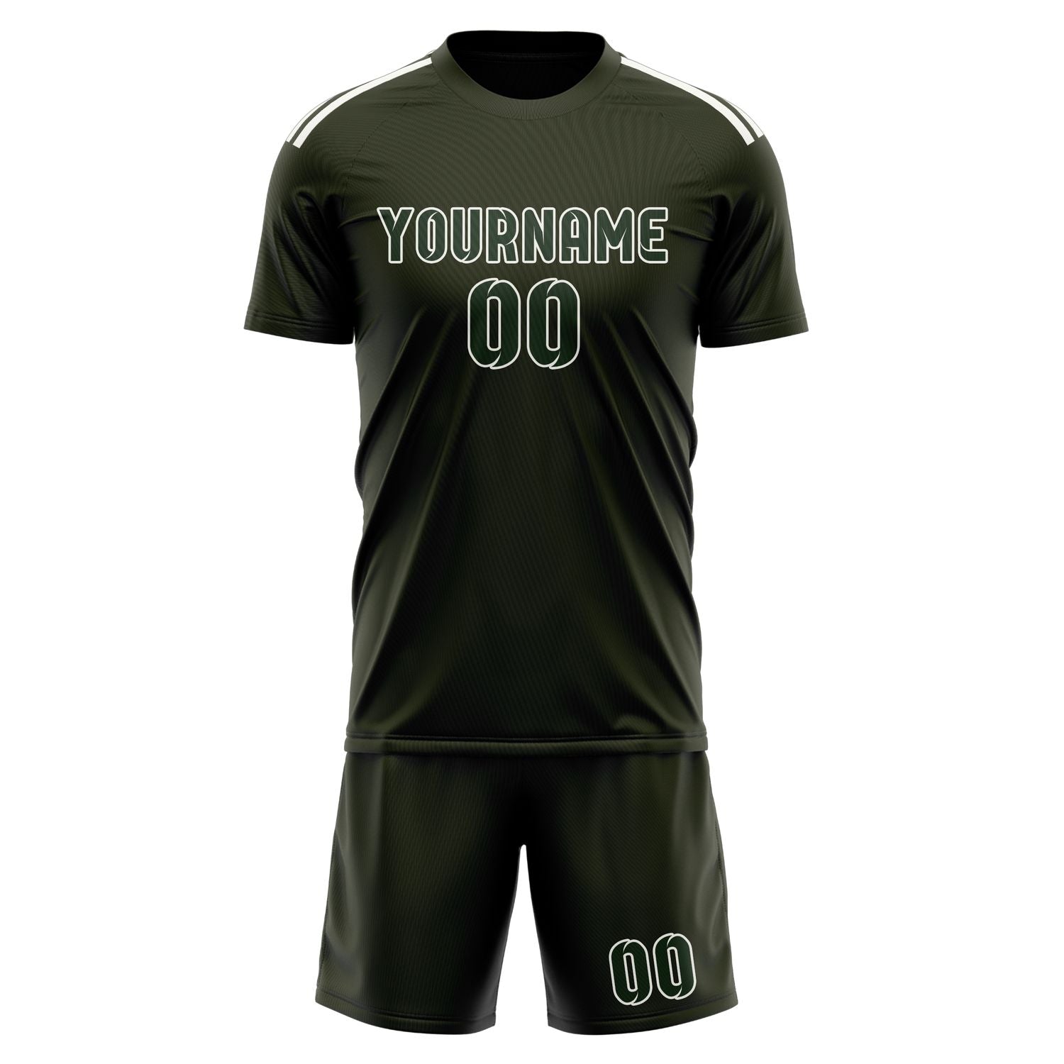 Custom Olive Dark Green Soccer Set