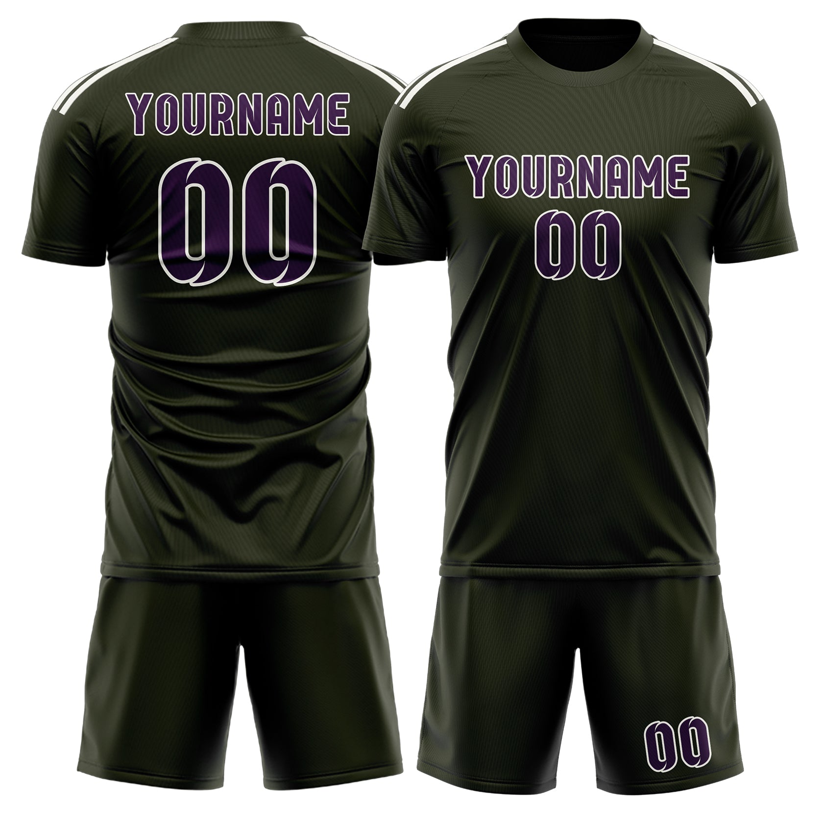 Custom Olive Purple Soccer Set