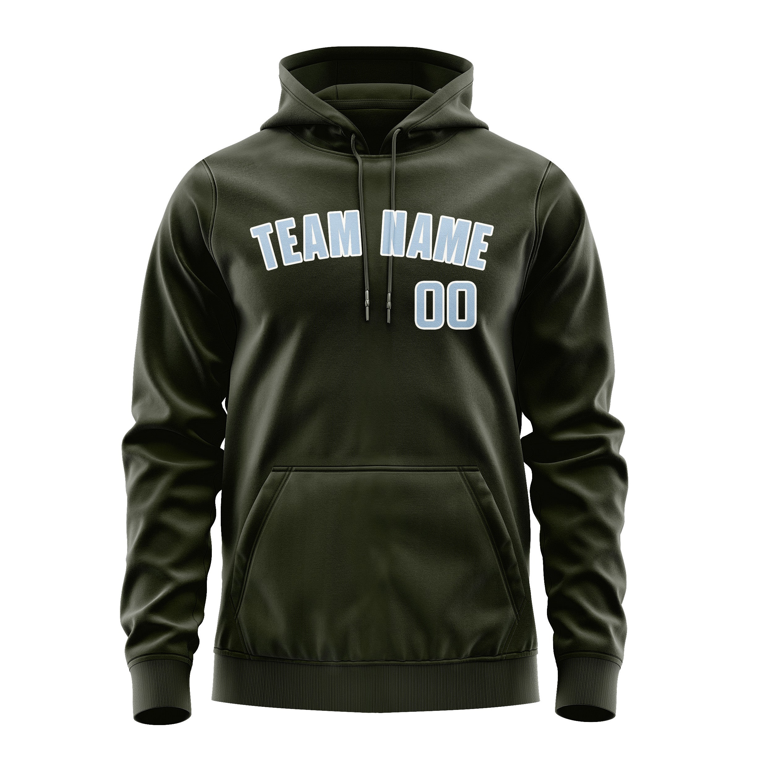 Custom Olive Light Blue Hoodie