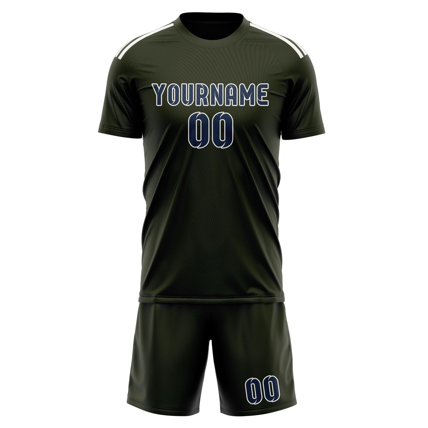 Custom Olive Blue Soccer Set