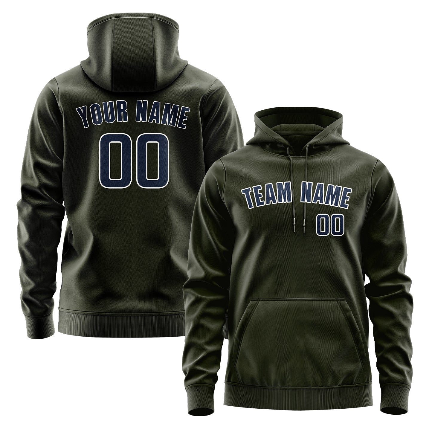 Custom Olive Blue Hoodie