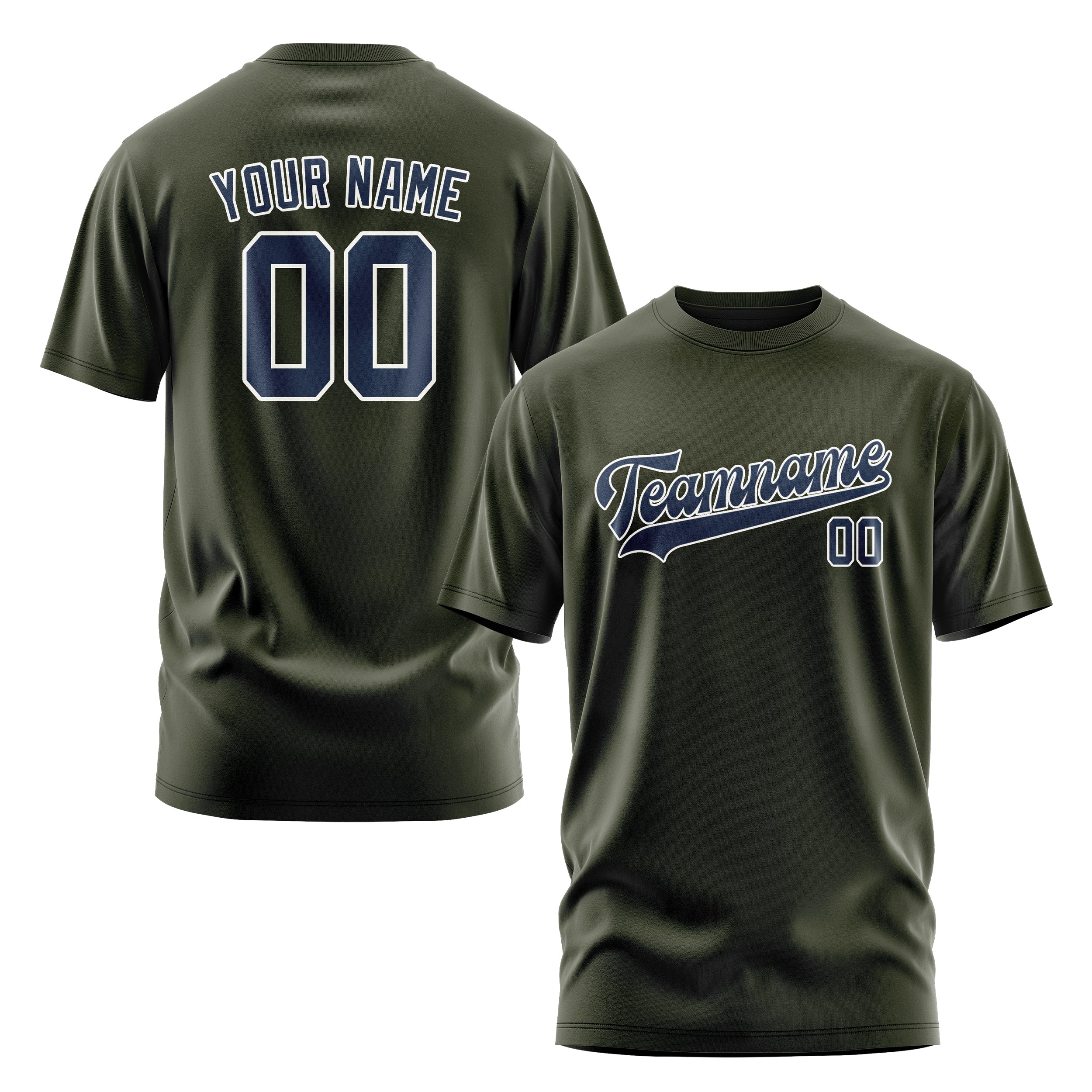 Custom Olive Blue T-Shirt
