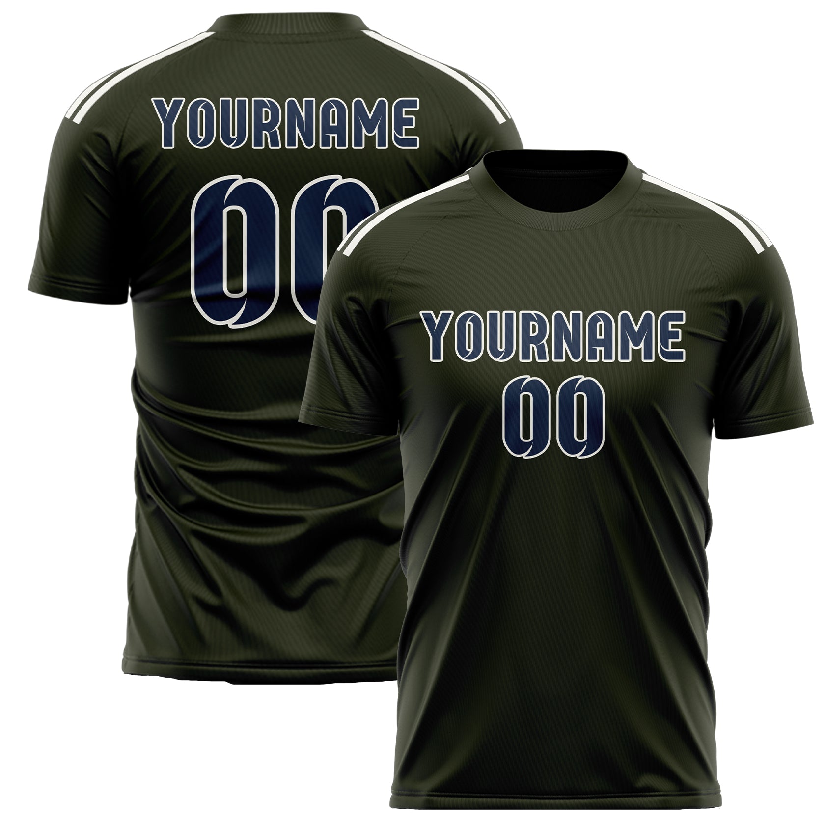 Custom Olive Blue Soccer Jersey